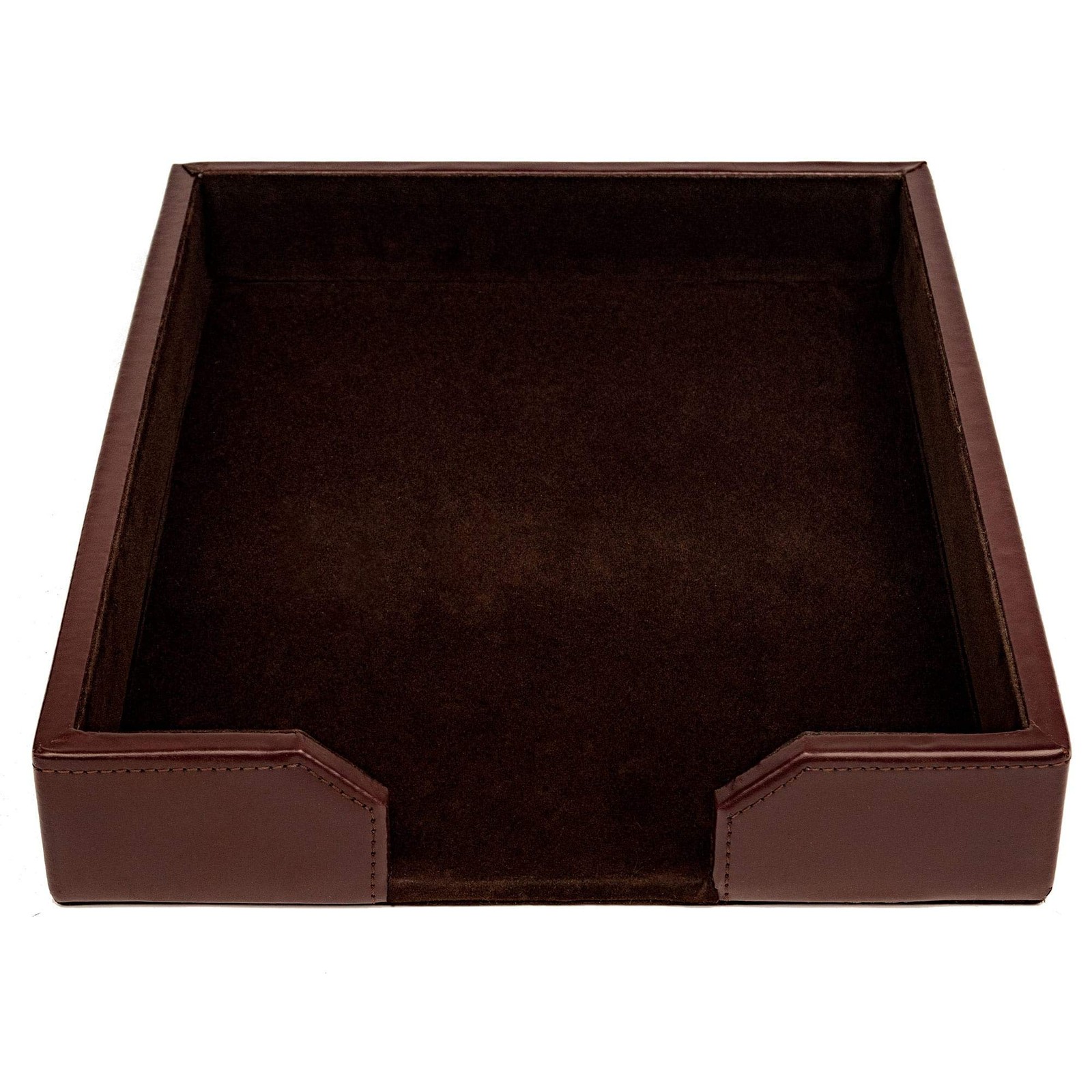 DACASSO Bonded Leather Desktop Letter Tray Luxury Holder Paper Organizer Desk