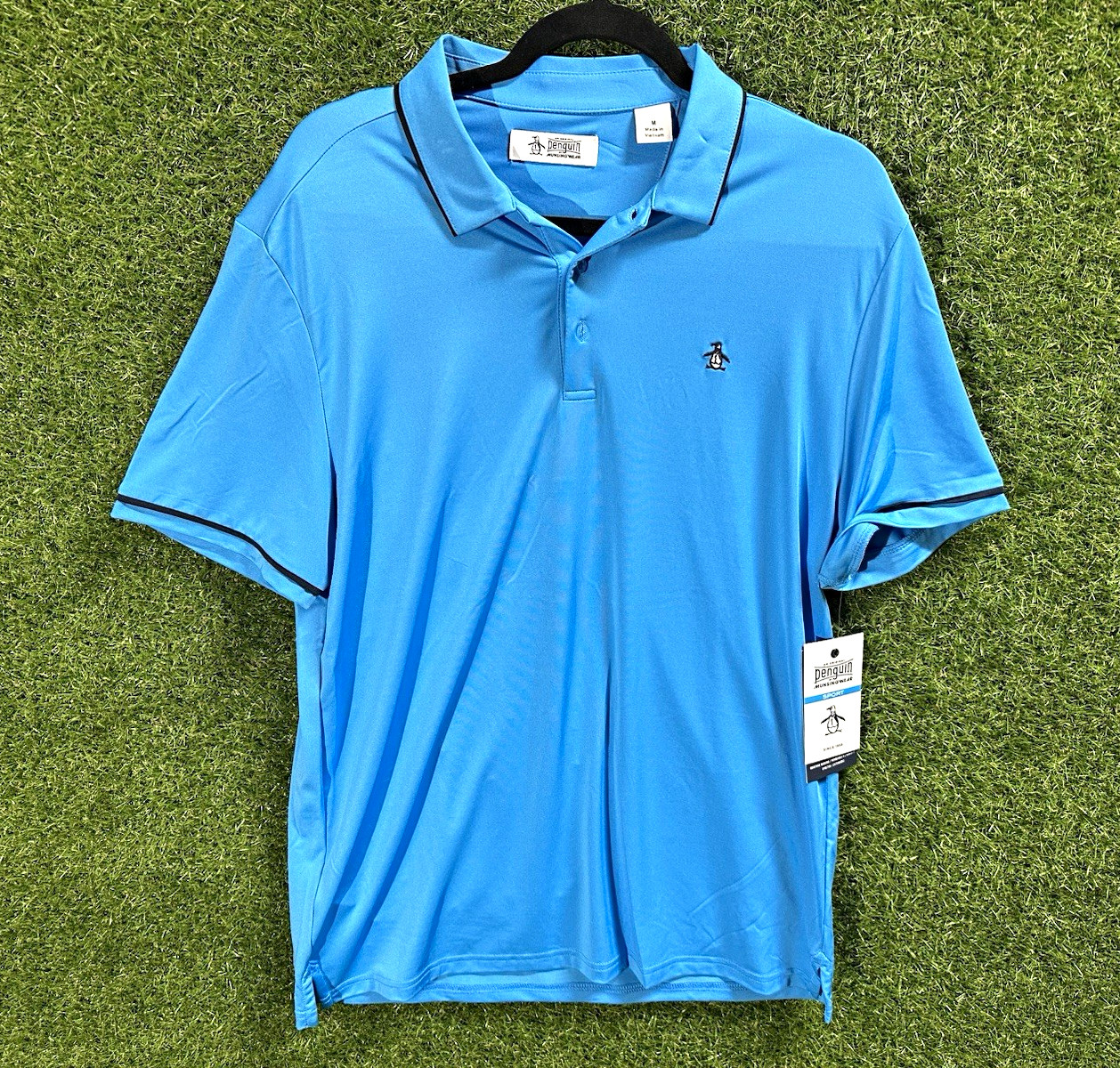 Original Penguin Sport Blue Golf Polo Shirt Short Sleeve Men\'s M Original Penguin Sport Blue Golf Polo Shirt Short Sleeve Men\'s M