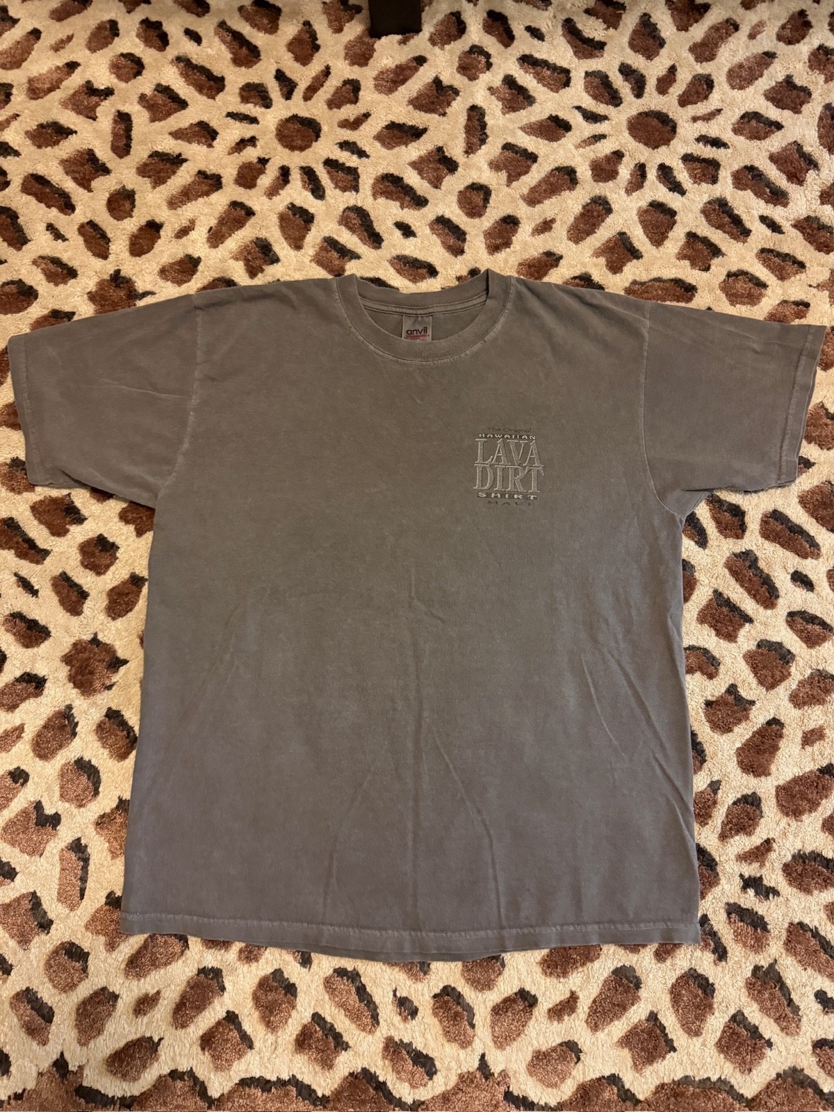 Vintage Anvil Women\'s Grey and Brown T-shirt