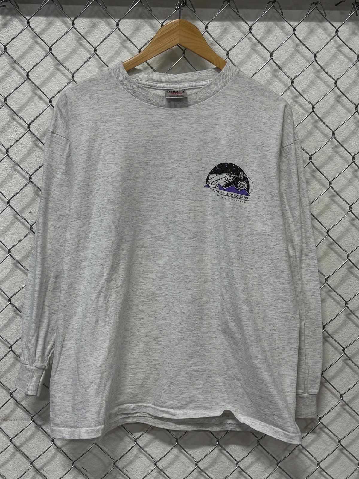Vintage 90\'s Montana Big Sky Fly Fishing Club Long Sleeve Shirt Size Large