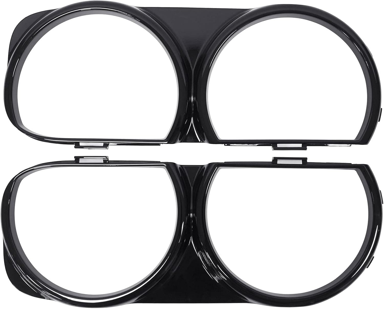 Black Headlight Bezel Covers for Dodge Challenger 2015-2023 Replacement Trim Set