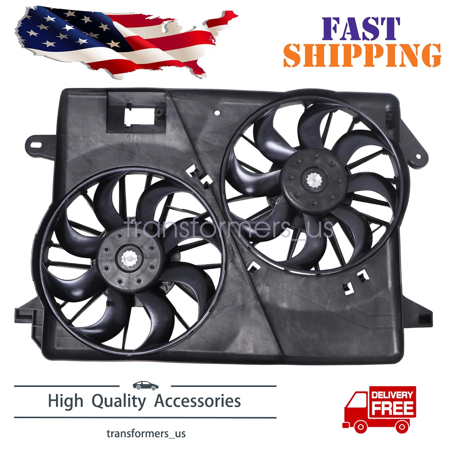 Radiator Fan For 2009-2023 Dodge Charger V6 3.6L V8 5.7L 6.1L 6.2L 6.4L