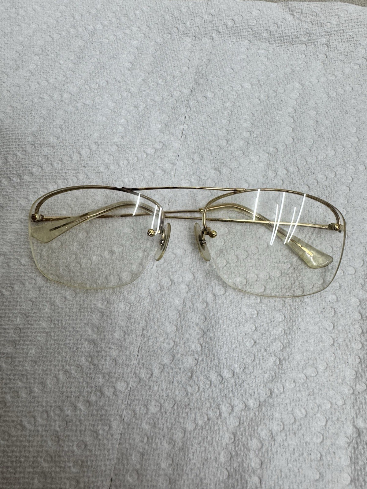 vintage shuron sc usa eyeglasses frames ronstrong gold round cable temples