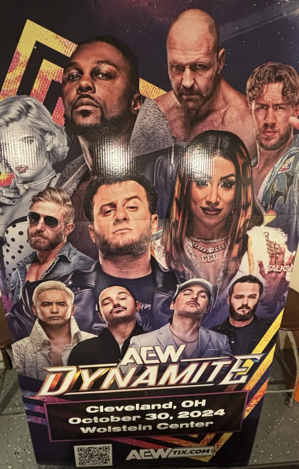 AEW Wrestling Dynamite 6” Cardboard Advertisement 10/30/24 - Cleveland, OH - NEW