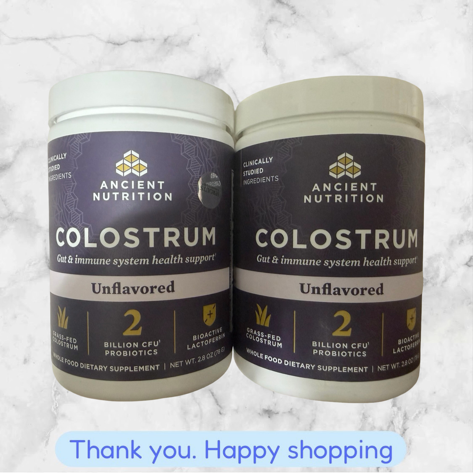 FOR 2 Ancient Nutrition Colostrum for Gut & Immune Unflavored 2.8 Oz EXP2027+NEW FOR 2 Ancient Nutrition Colostrum for Gut & Immune Unflavored 2.8 Oz EXP2027+NEW