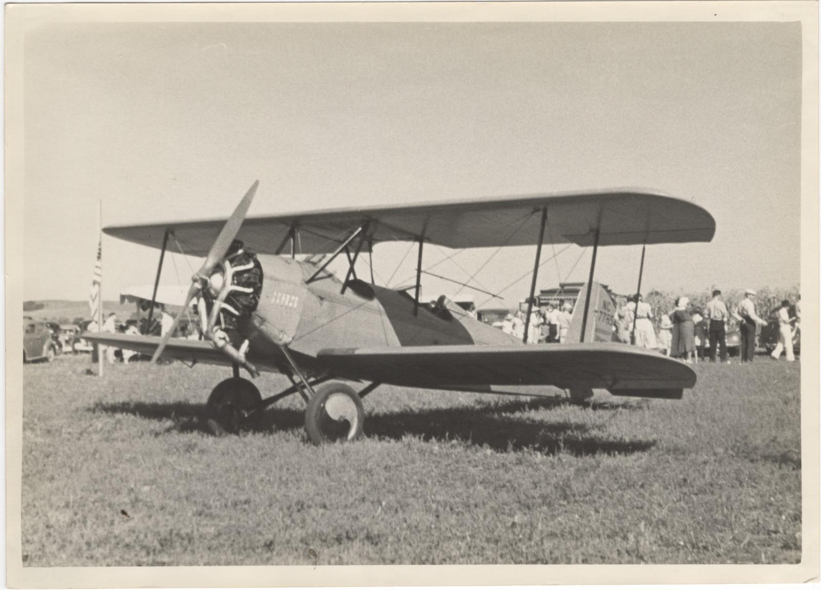 Vintage 1930s Open-Cockpit Biplane Airshow Photo — NC7765 — 5x7