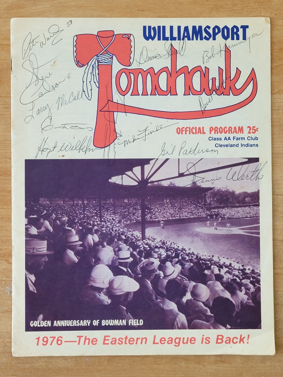 AUTOGRAPHED 1976 Program West Haven Yankees 12 AUTOS Inc Hoyt Wilhelm, Pete Ward