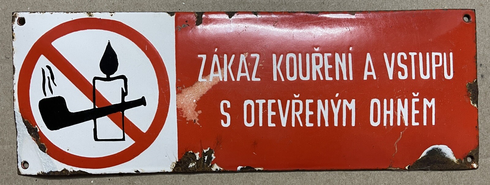 Vintage Czech Sign, Zákaz Kouření, Original