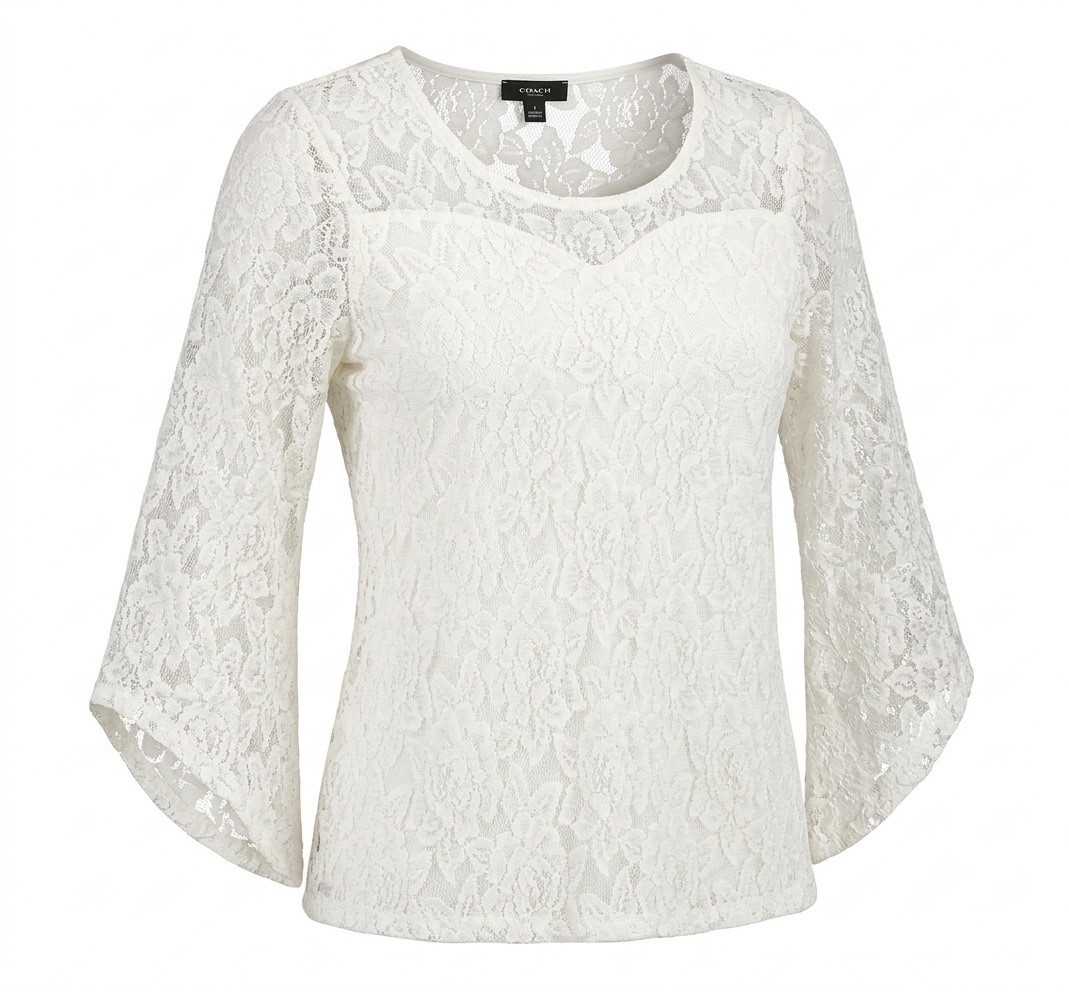 Espresso Womens Off White Lace Top Size L Flare Sleeve Romantic Fairy BOHO
