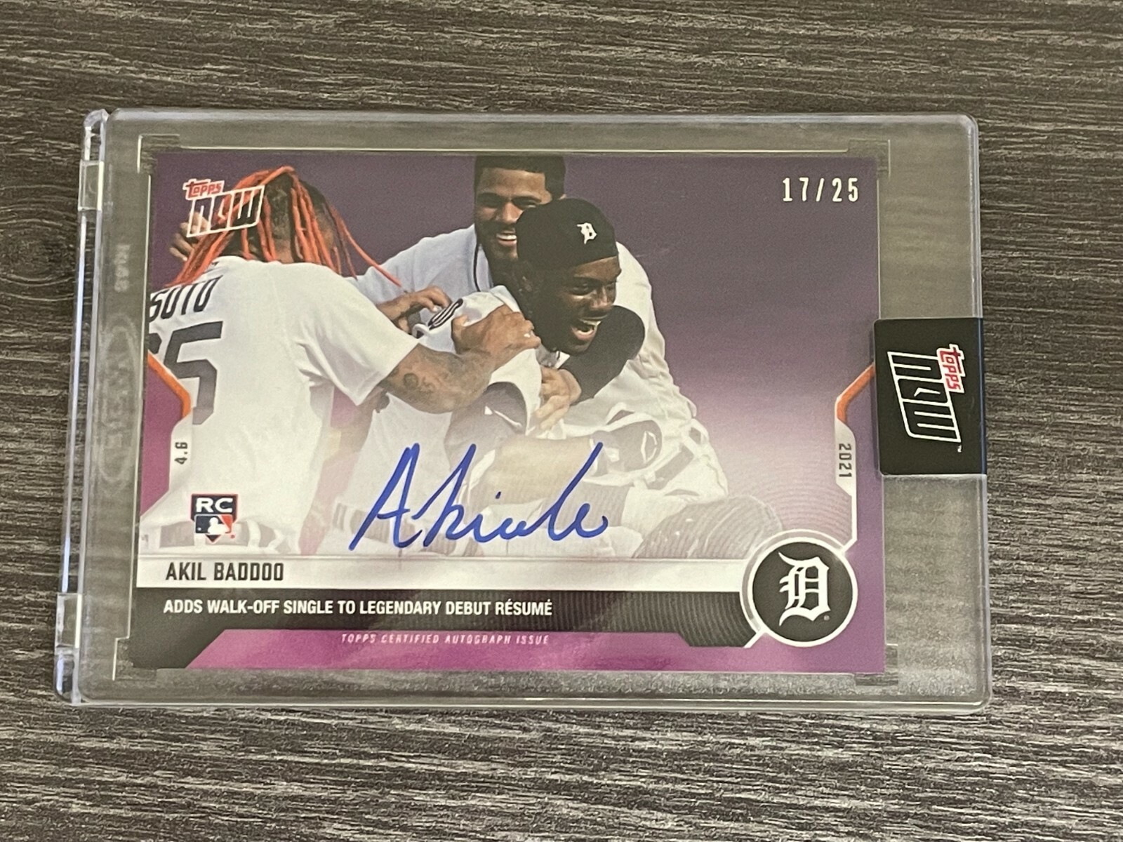 2021 Akil Baddoo Auto RC Rookie On-Card Autograph # /25 NOW Card 36C