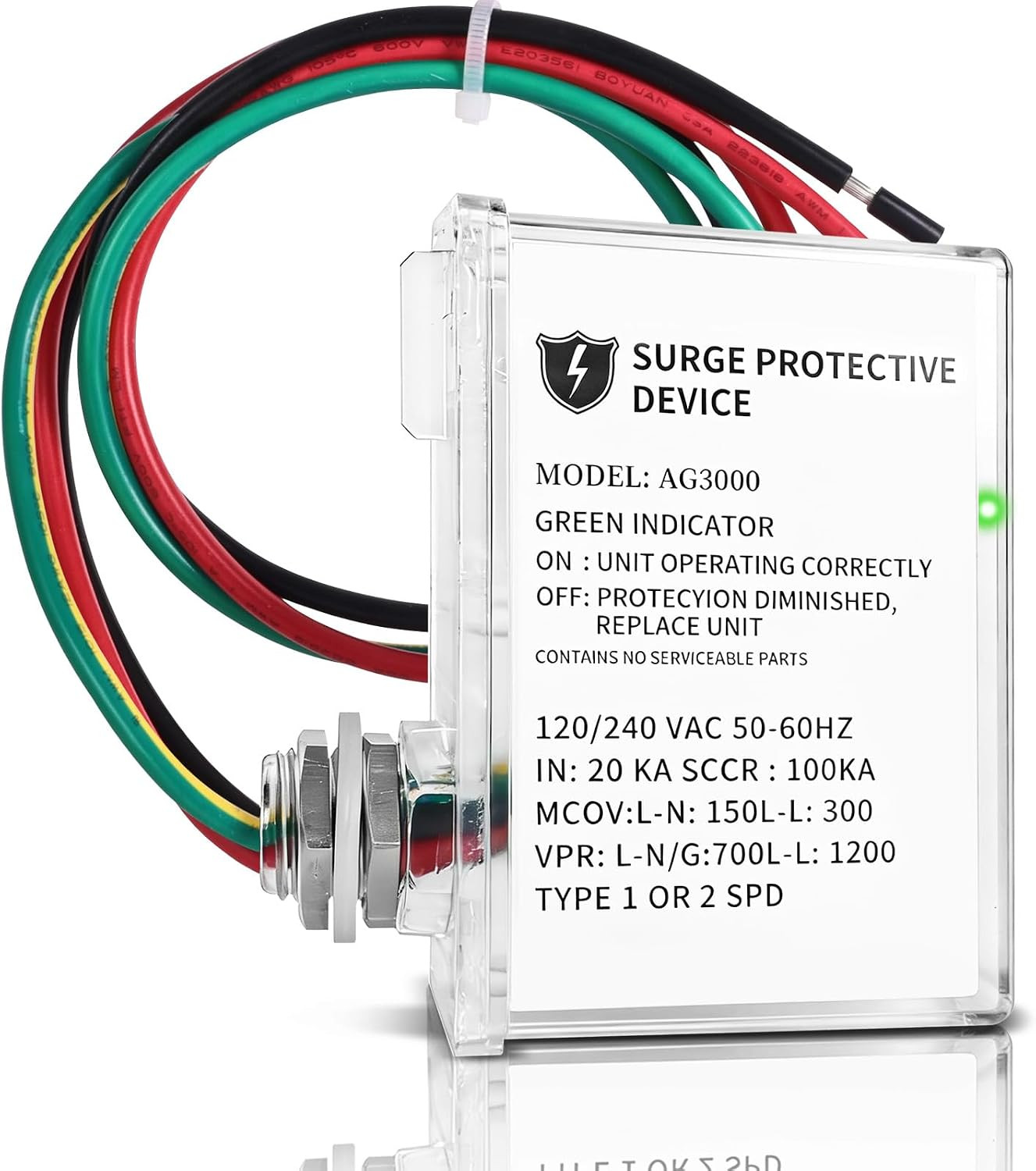 AG3000 HVAC Surge Protector 120/240V Whole House Surge Protective Device for Min