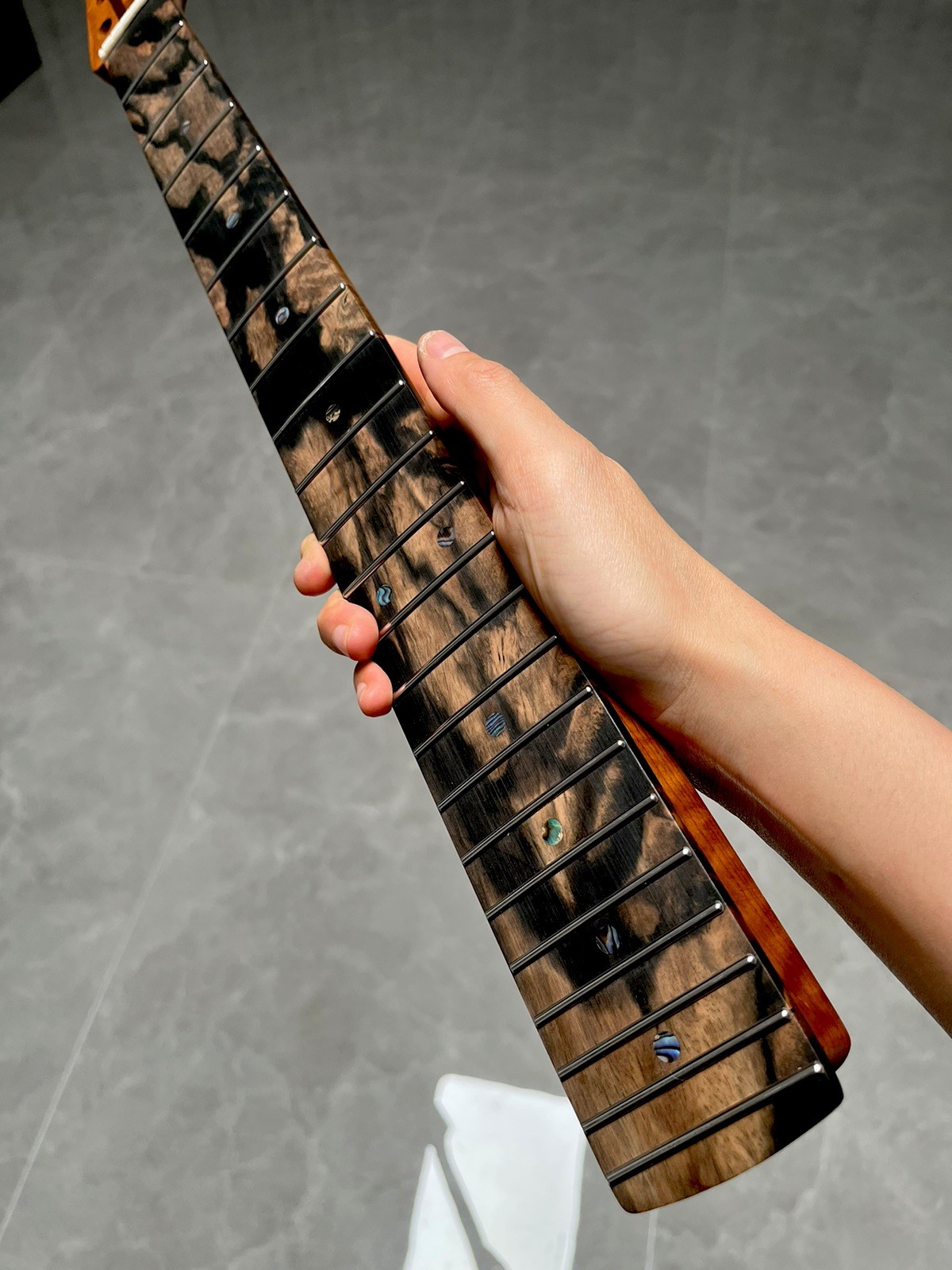 Stainless 5piece Ebony 22Fret satin Roasting flame Maple Electric guitar Neck