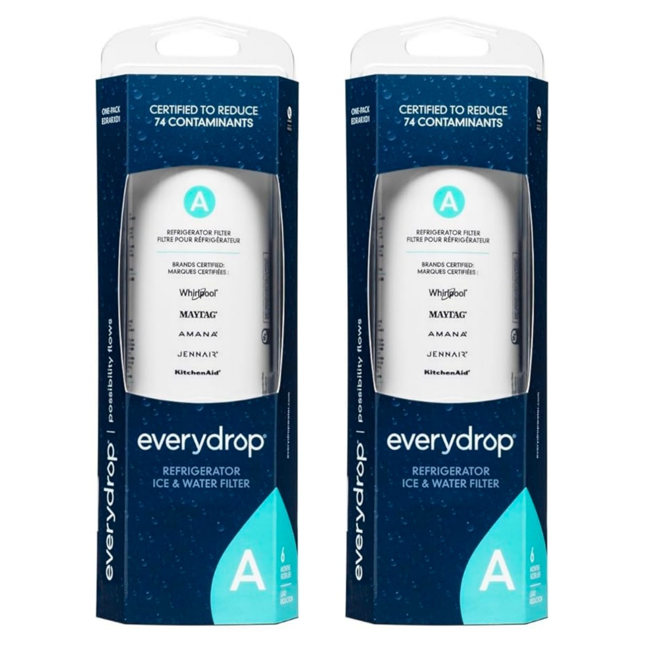 2 Pack Ice and Water Refrigerator Filter A ED²RARX²D1 Sealed NEW Sealed US