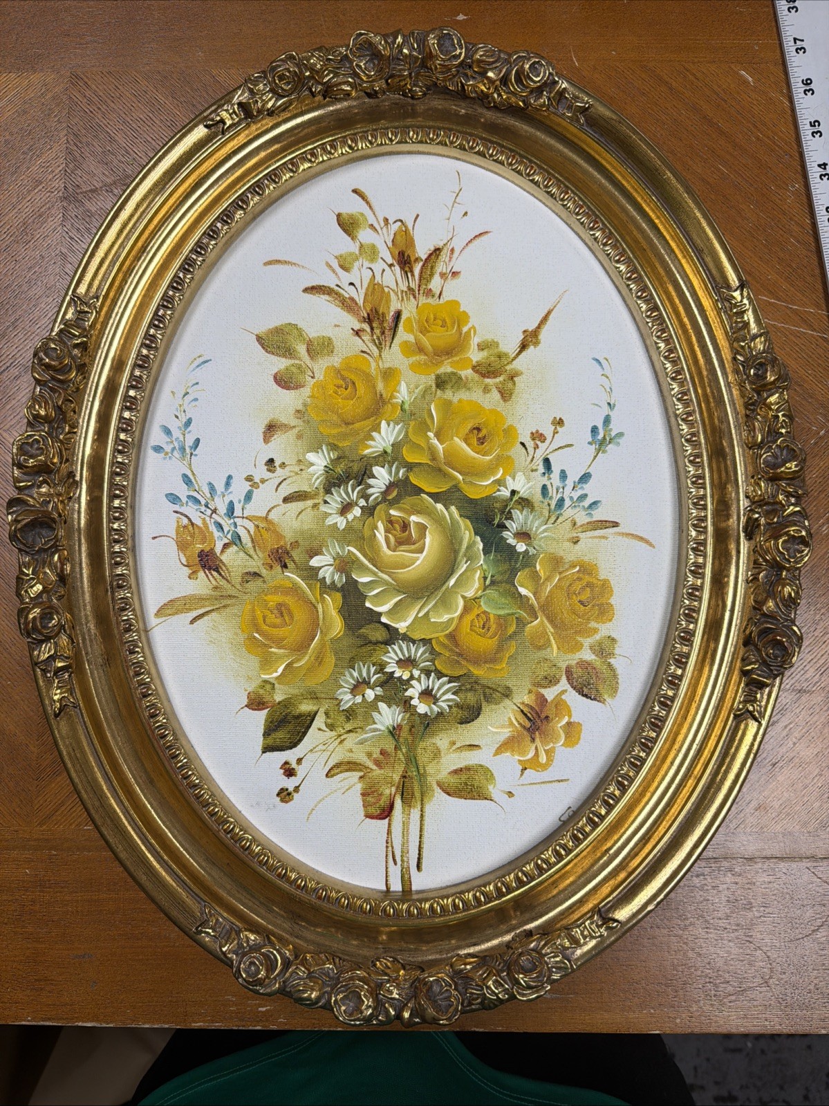 VINTAGE ARTISTIC INTERIORS CERTIFIED ORIGINAL OIL PAINTING GOLD ORNATE FRAME