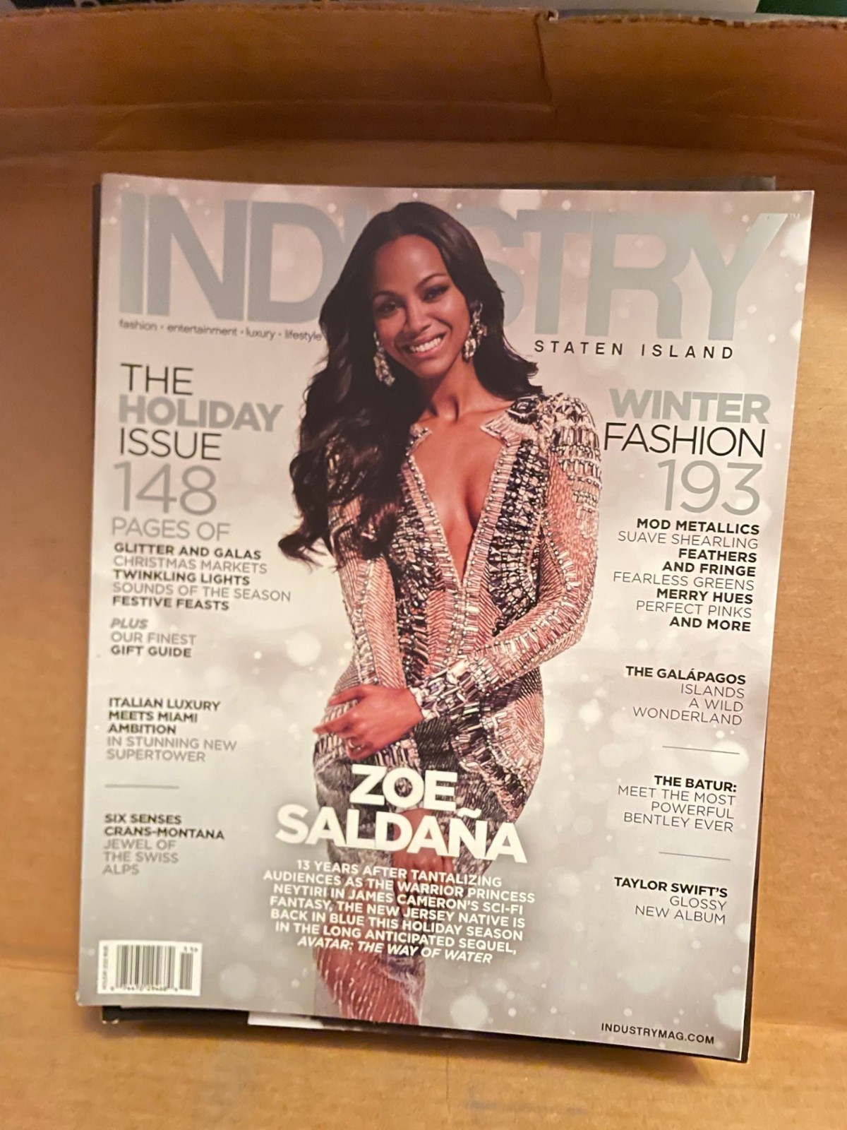 INDUSTRY Magazine ZOE SALDANA Staten Island - Holiday/Winter Fashion Issue