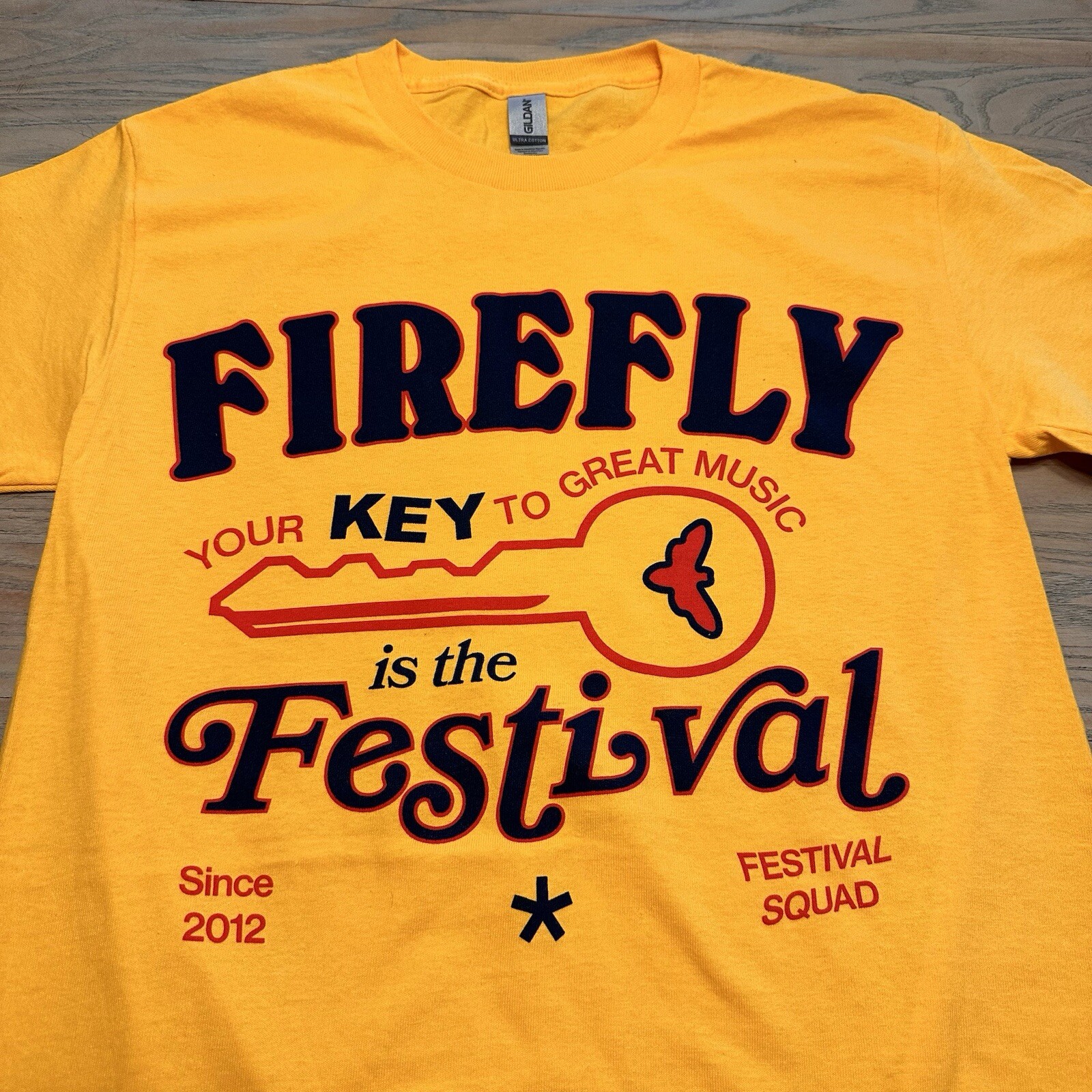 Firefly Music Festival 2022 Yellow T-shirt Short Slv Mens S Tee Festival Squad