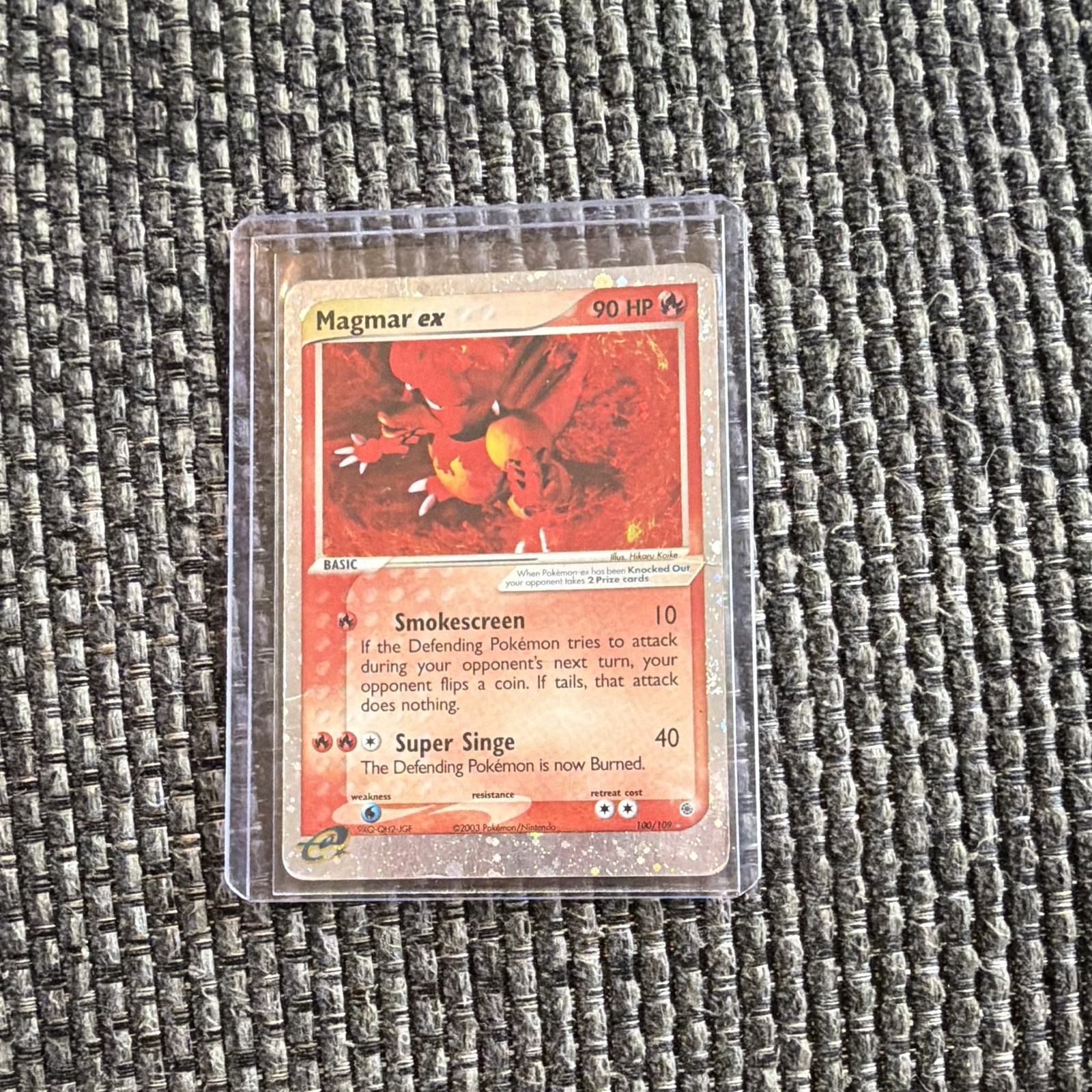 Pokemon Co. Magmar ex 100/109 EX Ruby & Sapphire HP90 Holo Rare EX ENG 2003 Pokemon Co. Magmar ex 100/109 EX Ruby & Sapphire HP90 Holo Rare EX ENG 2003