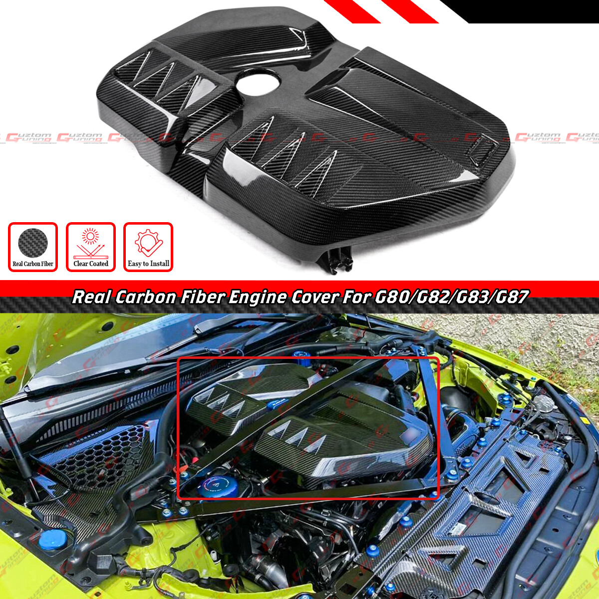 For 2021-2026 BMW G8X M2 M3 M4 Prepreg Dry Carbon Fiber Engine Cover Replacement For 2021-2026 BMW G8X M2 M3 M4 Prepreg Dry Carbon Fiber Engine Cover Replacement