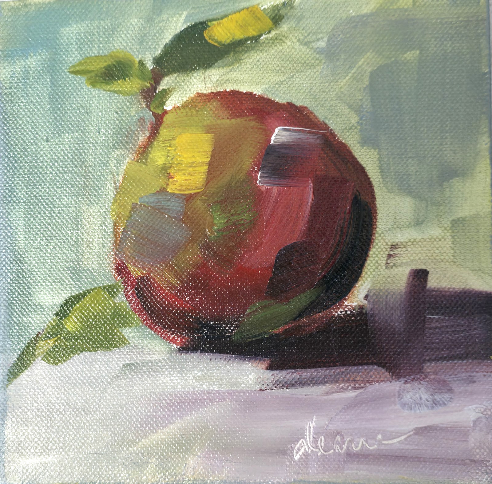 Impressionist Still Life Apple, Fine Art, Home, Decor