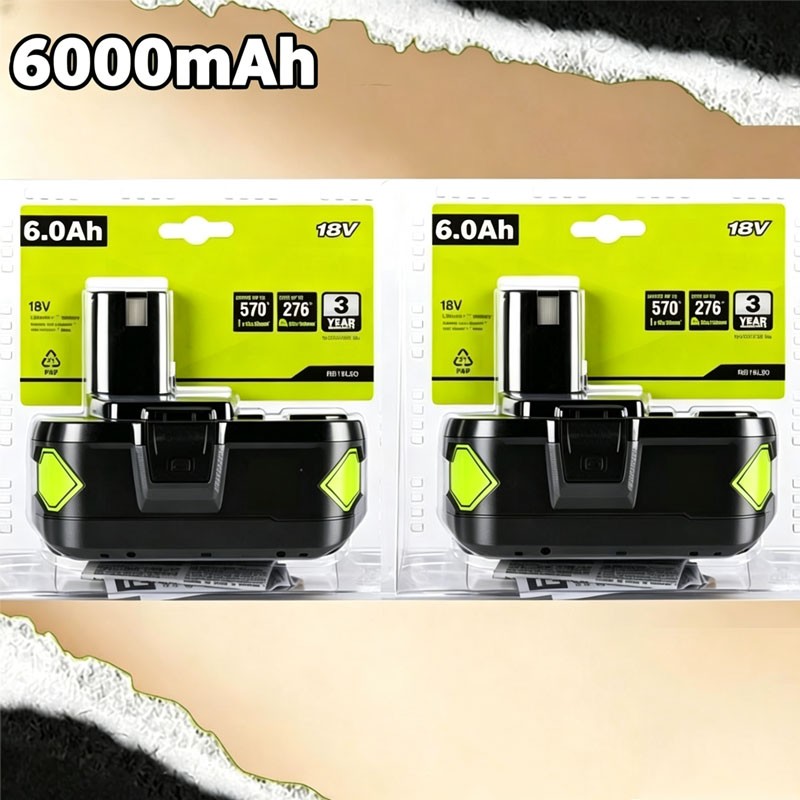 2PACK For RYOBI 18V 6.0Ah P108 High Capacity Battery 18Volt Lithium-Ion One Plus