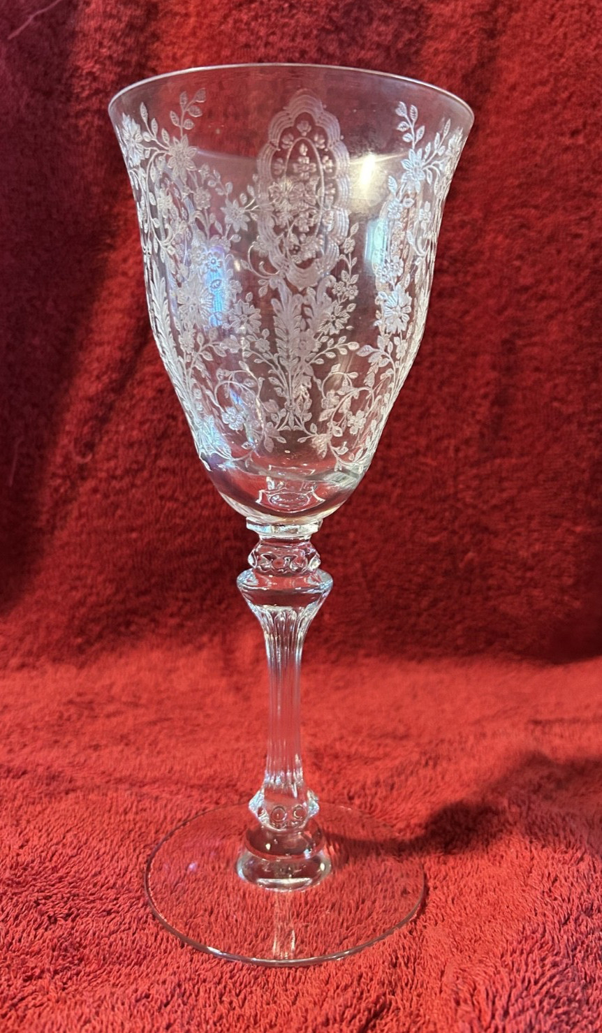 Vintage Tiffin-Franciscan “June Night” Etched Crystal Goblet (8” Tall) Vintage Tiffin-Franciscan “June Night” Etched Crystal Goblet (8” Tall)