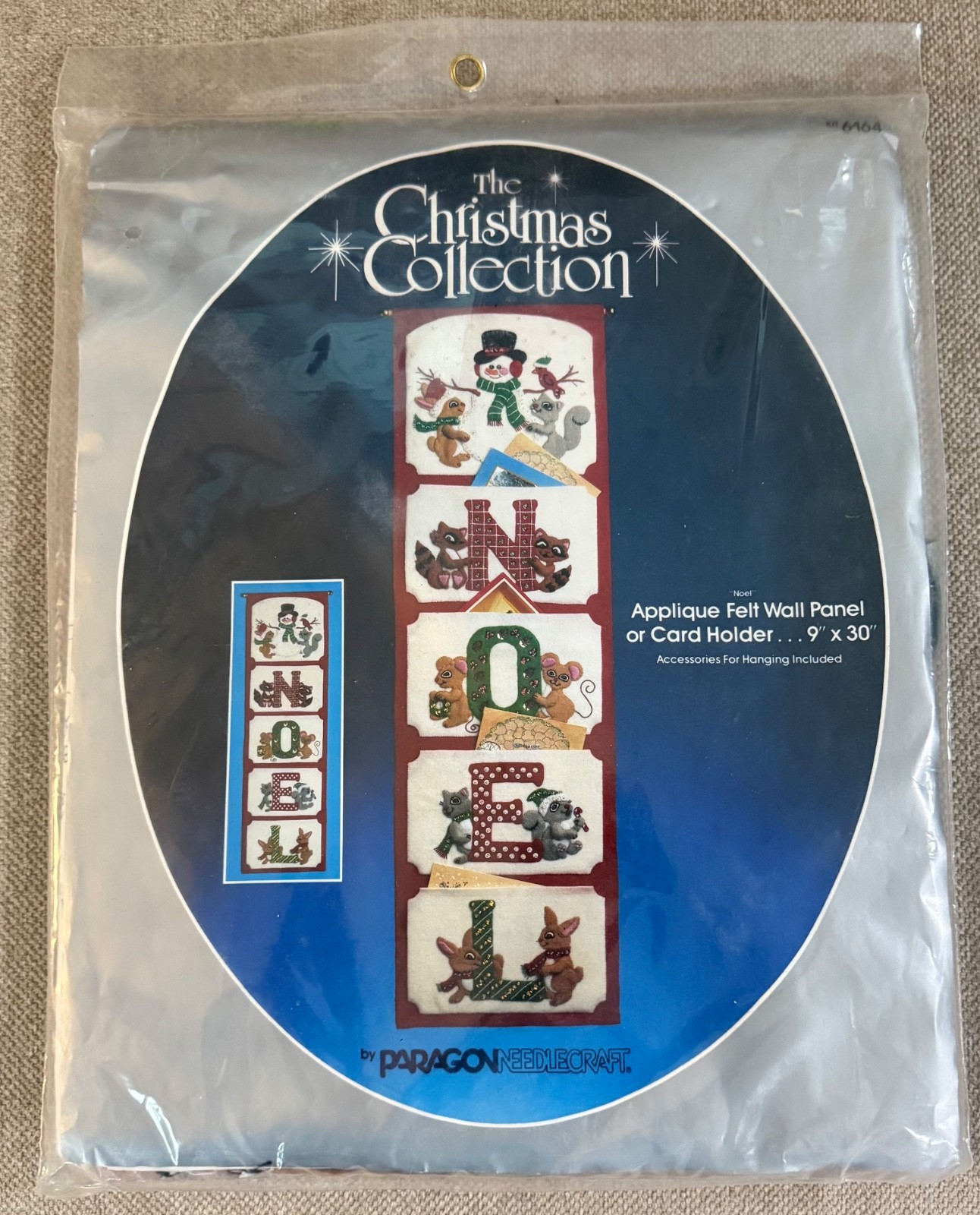 VINTAGE 1985 PARAGON NEEDLECRAFT CHRISTMAS COLLECTION NOEL FELT WALL PANEL KIT VINTAGE 1985 PARAGON NEEDLECRAFT CHRISTMAS COLLECTION NOEL FELT WALL PANEL KIT