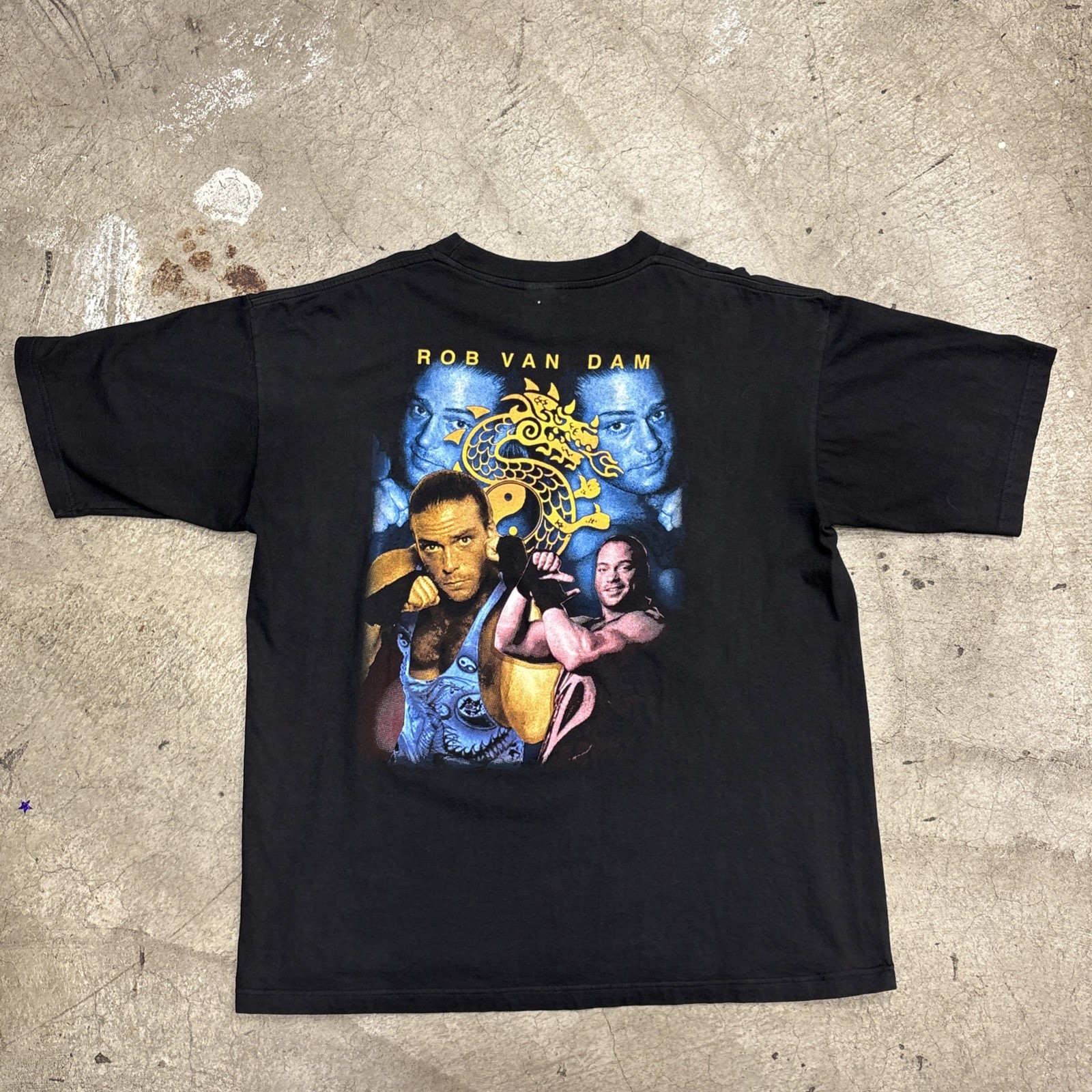 🔥Vintage WWF WWE Rob Van Dam Rap Tee Style T-Shirt Size XL 23.5x27.5