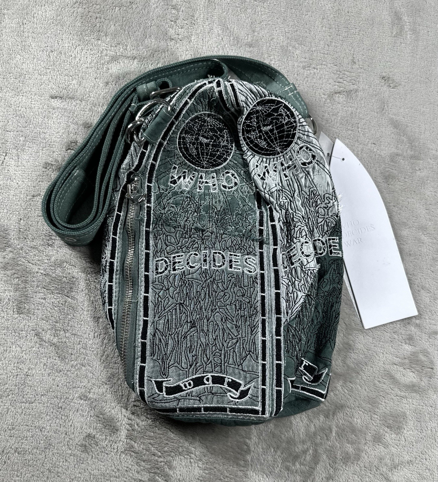 Who Decides War Bullet Bag Embroidered Denim Crossbody Ev Bravado New NWT Who Decides War Bullet Bag Embroidered Denim Crossbody Ev Bravado New NWT