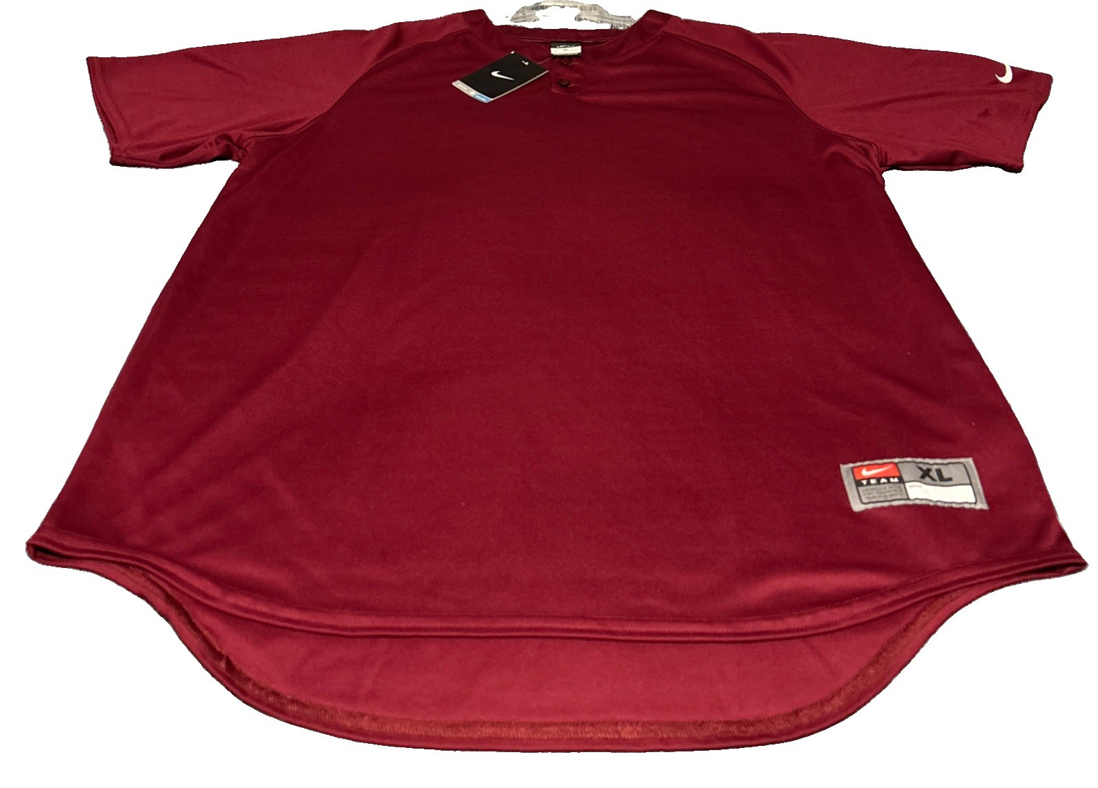 Nike Team Athletic Performance Henley Men\'s XL Burgundy Dri-Fit