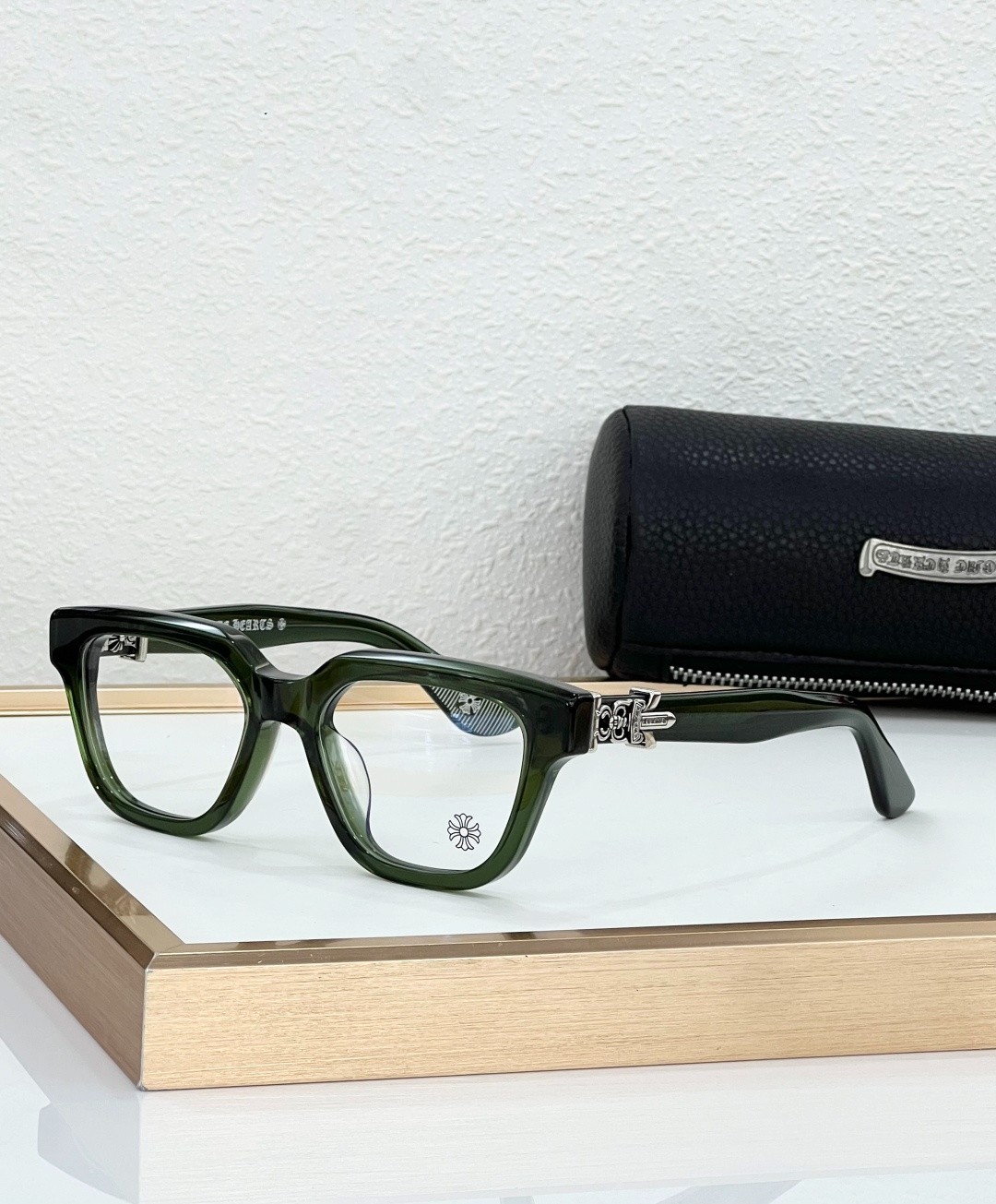 Chrome Hearts VAGILLIONAIRE II Eyeglasses Green Clear 52-19-153 Box Set