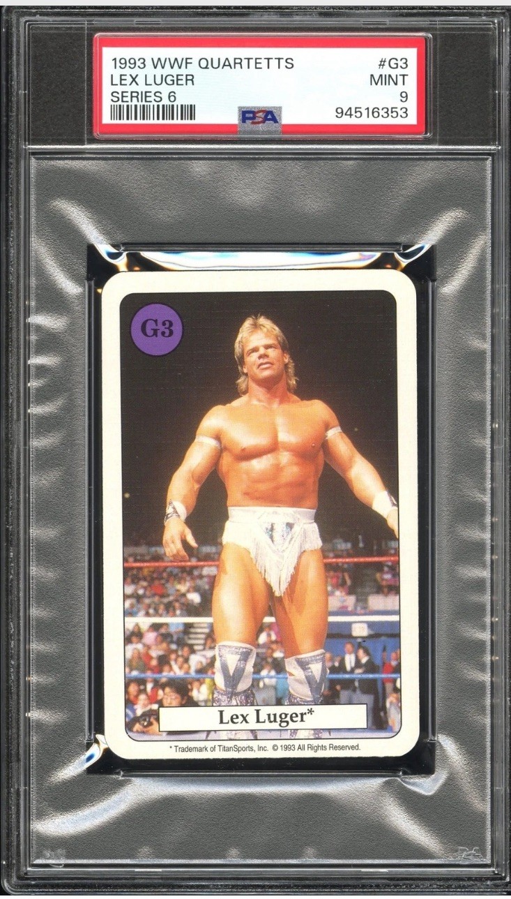 Lex Luger 1993 WWF Quartetts Series 6 RARE GERMAN CARD PSA 9 HIGHEST POP 1 WWE