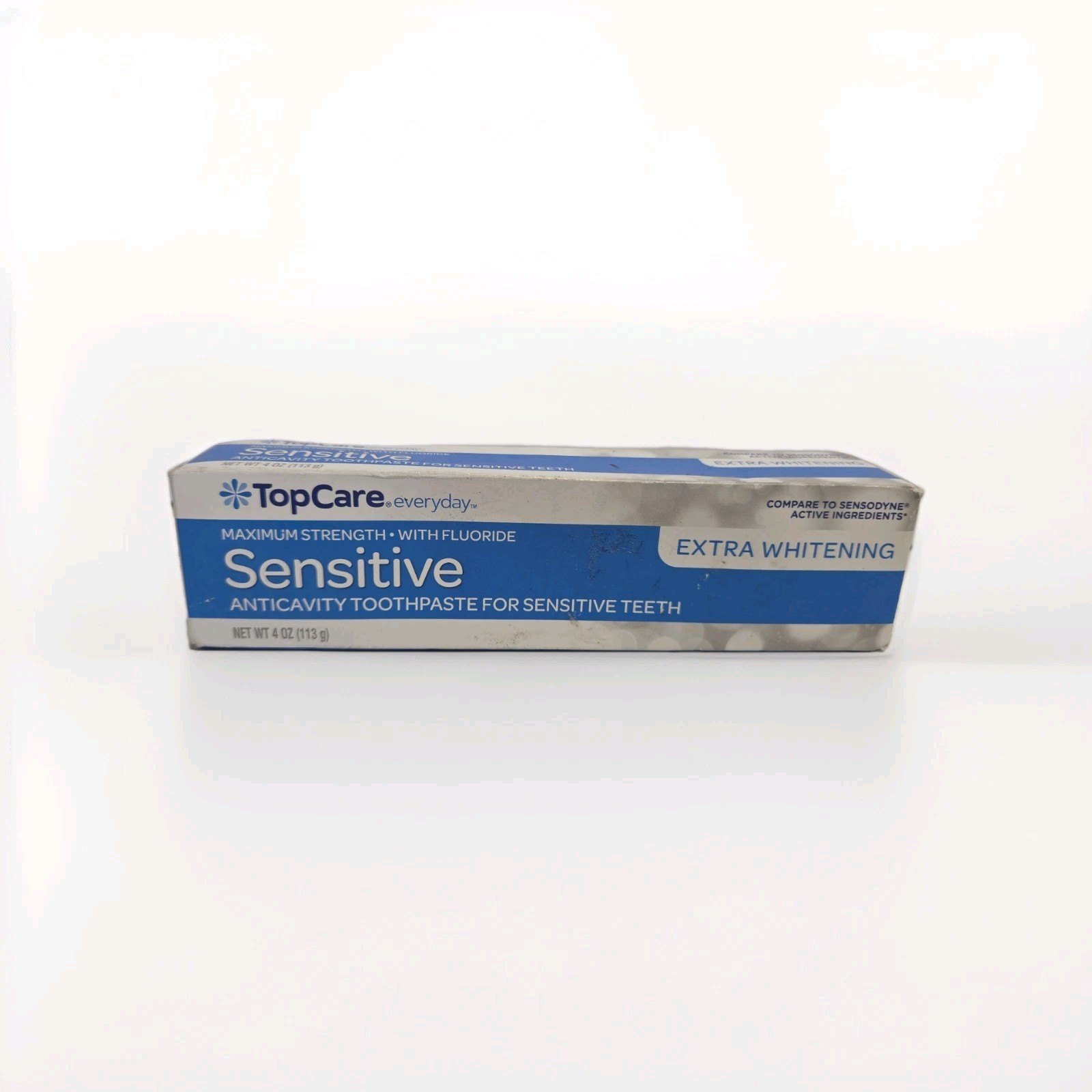 TopCare Sensitive Extra Whitening Anticavity Toothpaste For Sensitive Teeth 4 Oz TopCare Sensitive Extra Whitening Anticavity Toothpaste For Sensitive Teeth 4 Oz