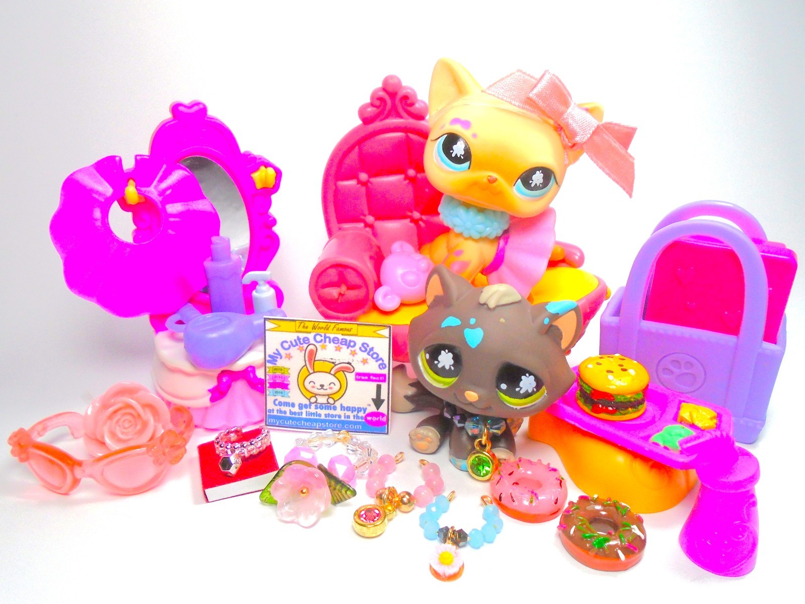 Littlest Pet Shop Messy Short Hair Cat #815 Tabby #816 & accessories authentic Littlest Pet Shop Messy Short Hair Cat #815 Tabby #816 & accessories authentic