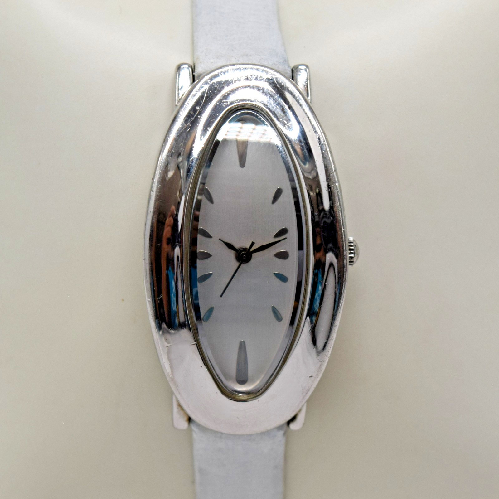 RLM Studio Robert Lee Morris Sterling Silver Modernist Sculptural Oval Watch