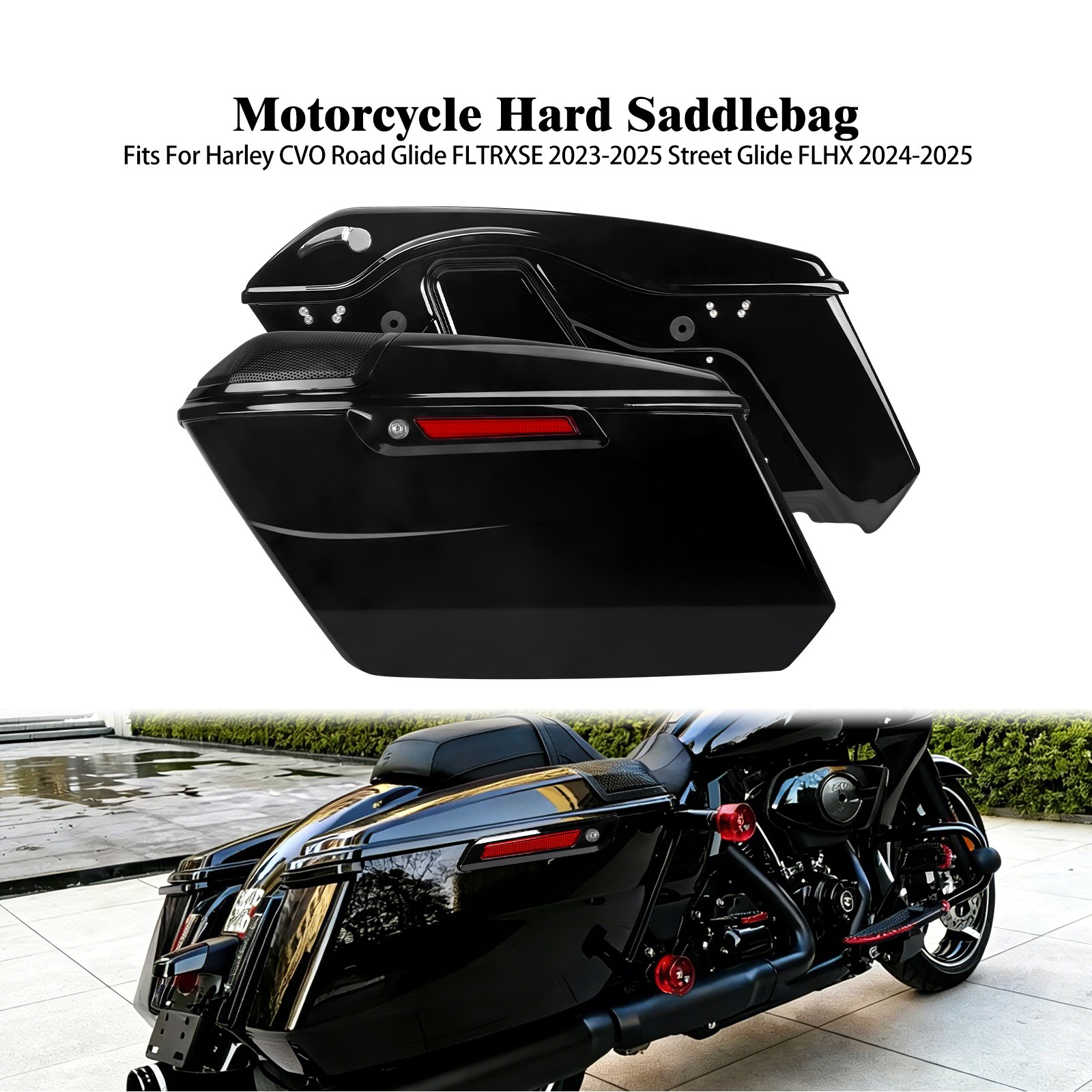 Motorcycle Hard Saddlebags Black For Harley Touring Street Glide FLHX 2024-2025