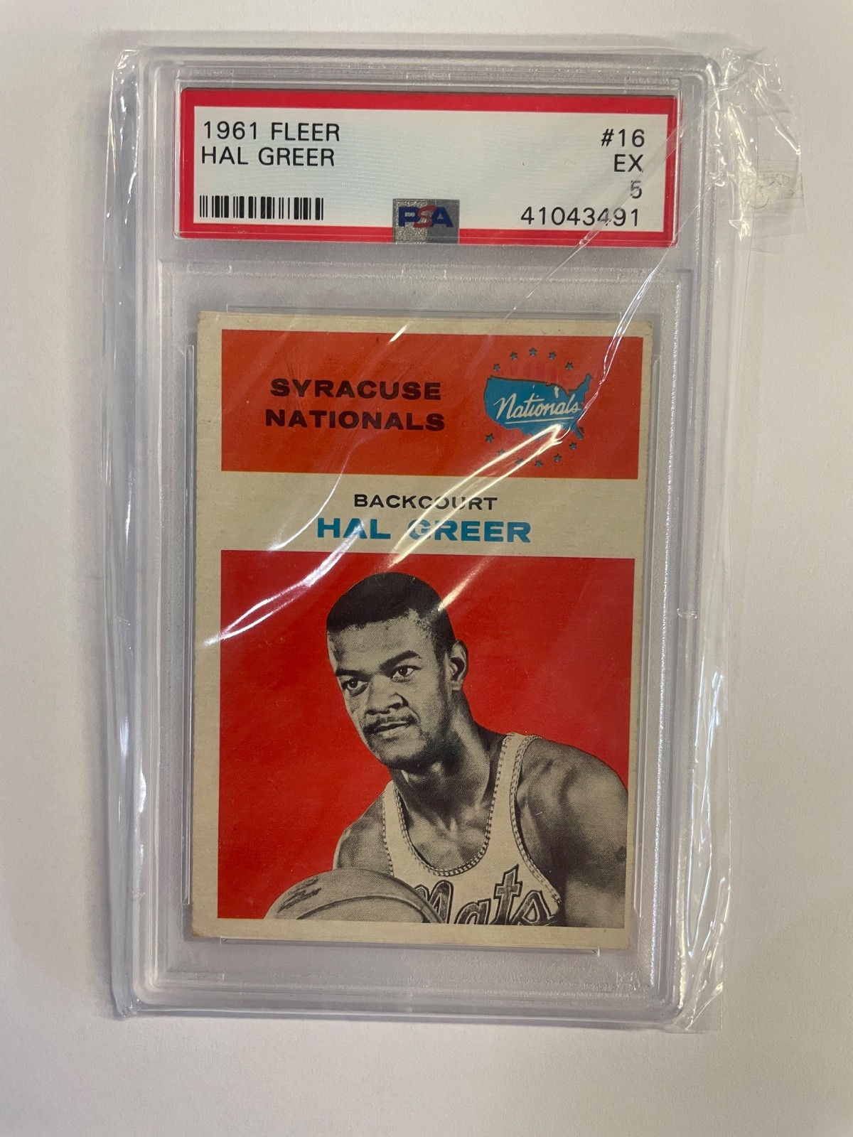 1961 FLEER #16 HAL GREER PSA EX 5 RC ROOKIE HOF