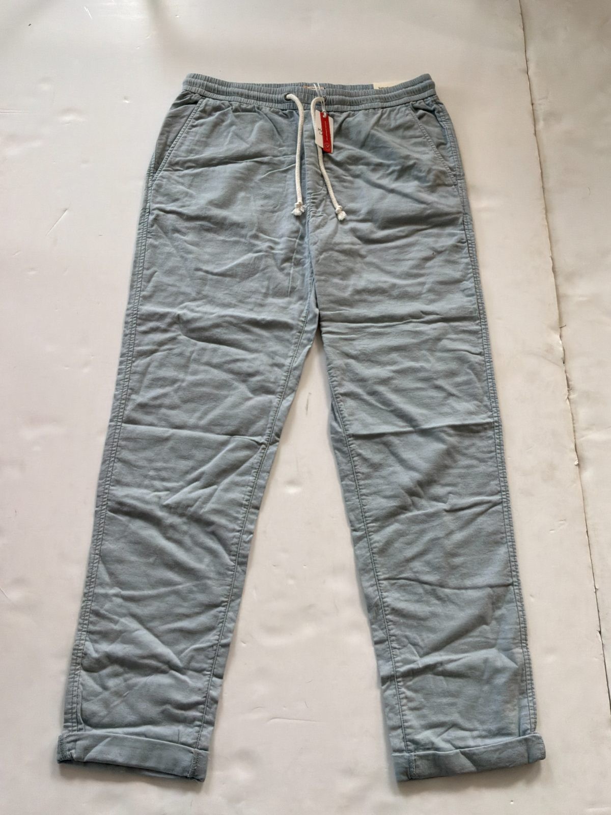 Marine Layer Saturday Stretch Beach Pant Mens Large Tall Light Blue Slim Straigh
