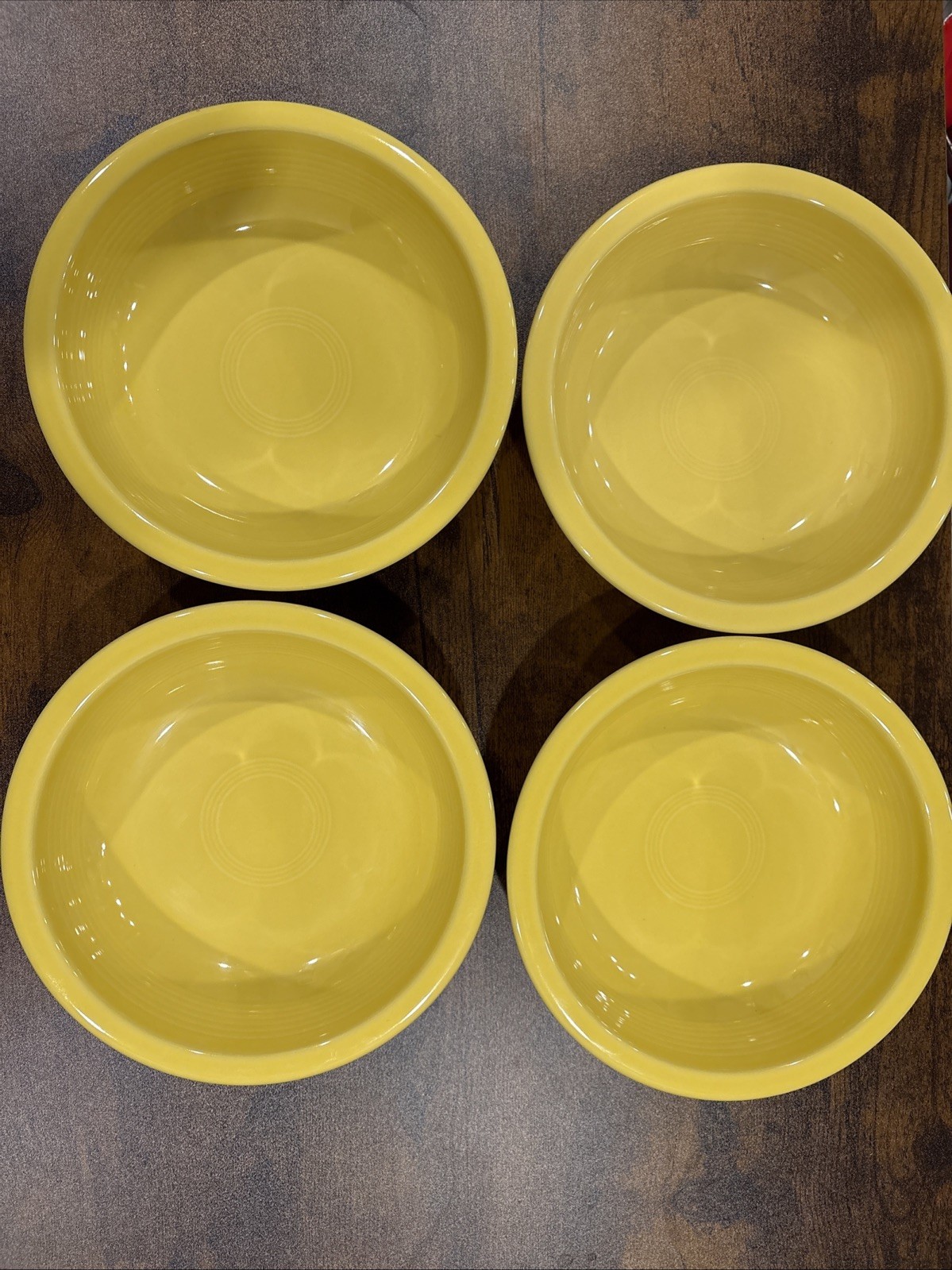 Lot Of 4 Homer Laughlin Fiestaware Sunflower Pasta Bowls #977320