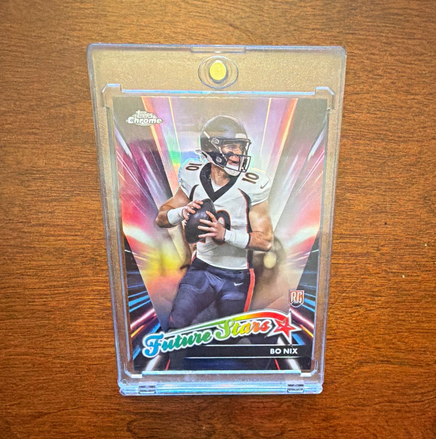 Topps 2024 Topps Chrome Future Stars Bo Nix Denver Broncos #FS-4 Refractor RC Topps 2024 Topps Chrome Future Stars Bo Nix Denver Broncos #FS-4 Refractor RC