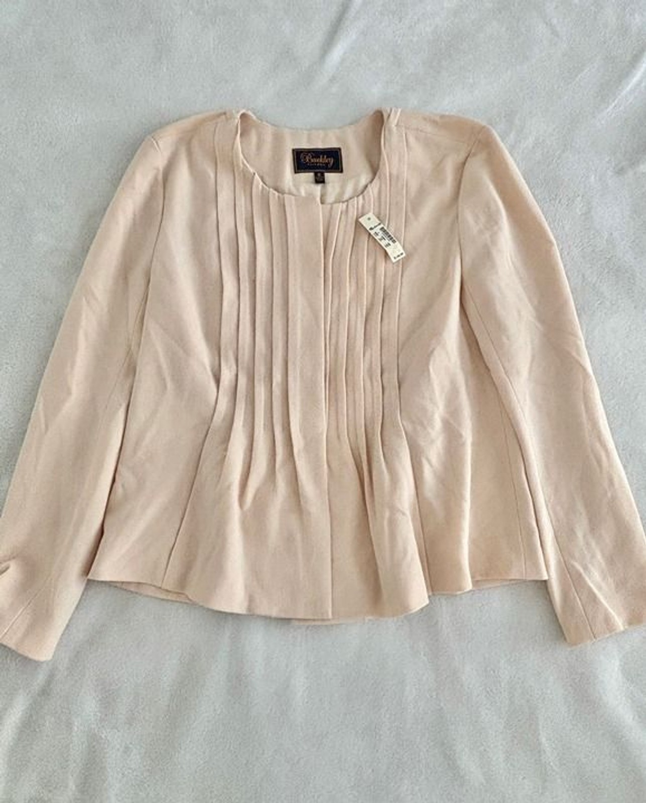 NWT Madewell Size 2 Light Blush Pink Buckely Tailors Pleated Jacket