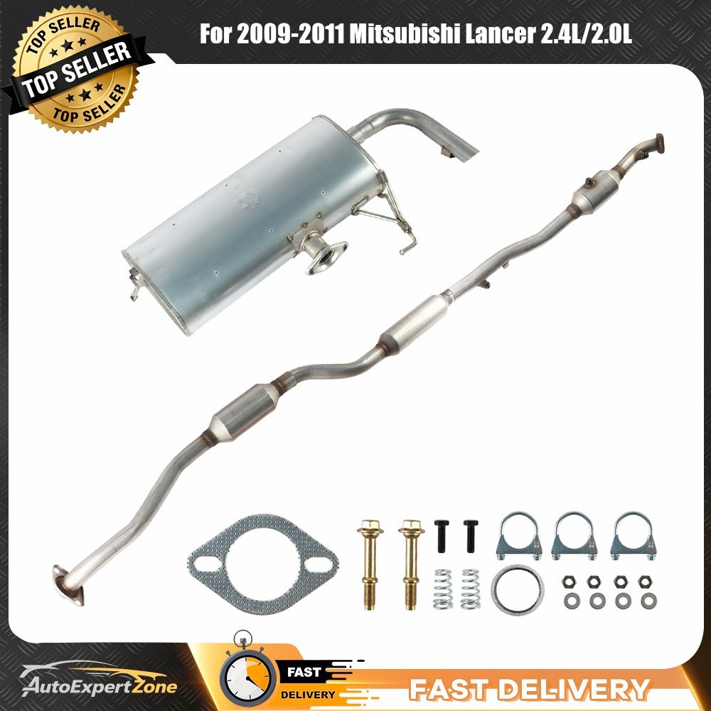 Fits 2009-2011 Mitsubishi Lancer 2.4L/2.0L Cat converter Res & Rear Muffler EPA