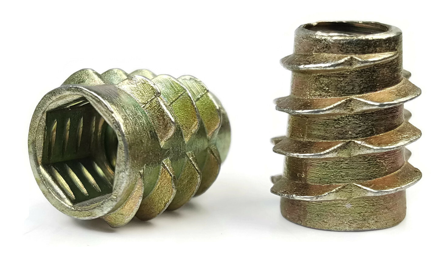 EZ-LOK Die Cast Zinc Flush Hex-Drive Threaded Inserts for Wood - M6-1.00