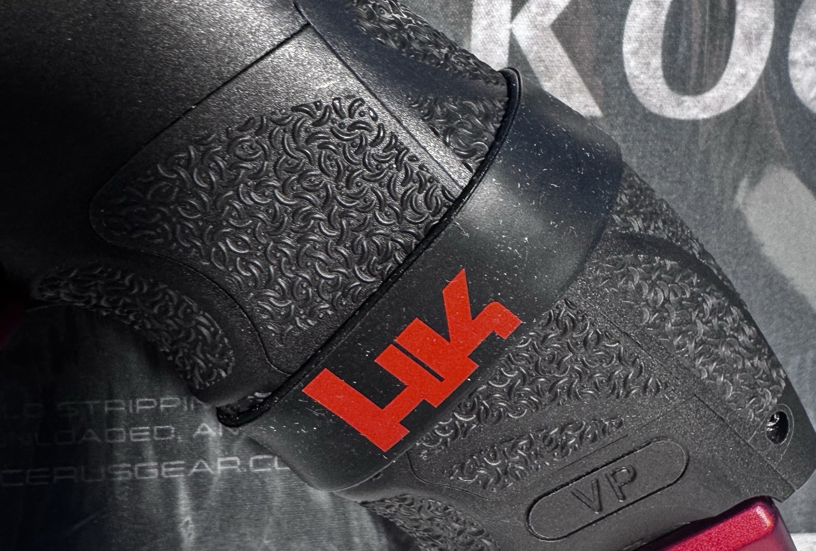 Heckler & Koch HK Genuine Rubber Pistol Grip Band Black W/ Dual Red HK Logo New Heckler & Koch HK Genuine Rubber Pistol Grip Band Black W/ Dual Red HK Logo New