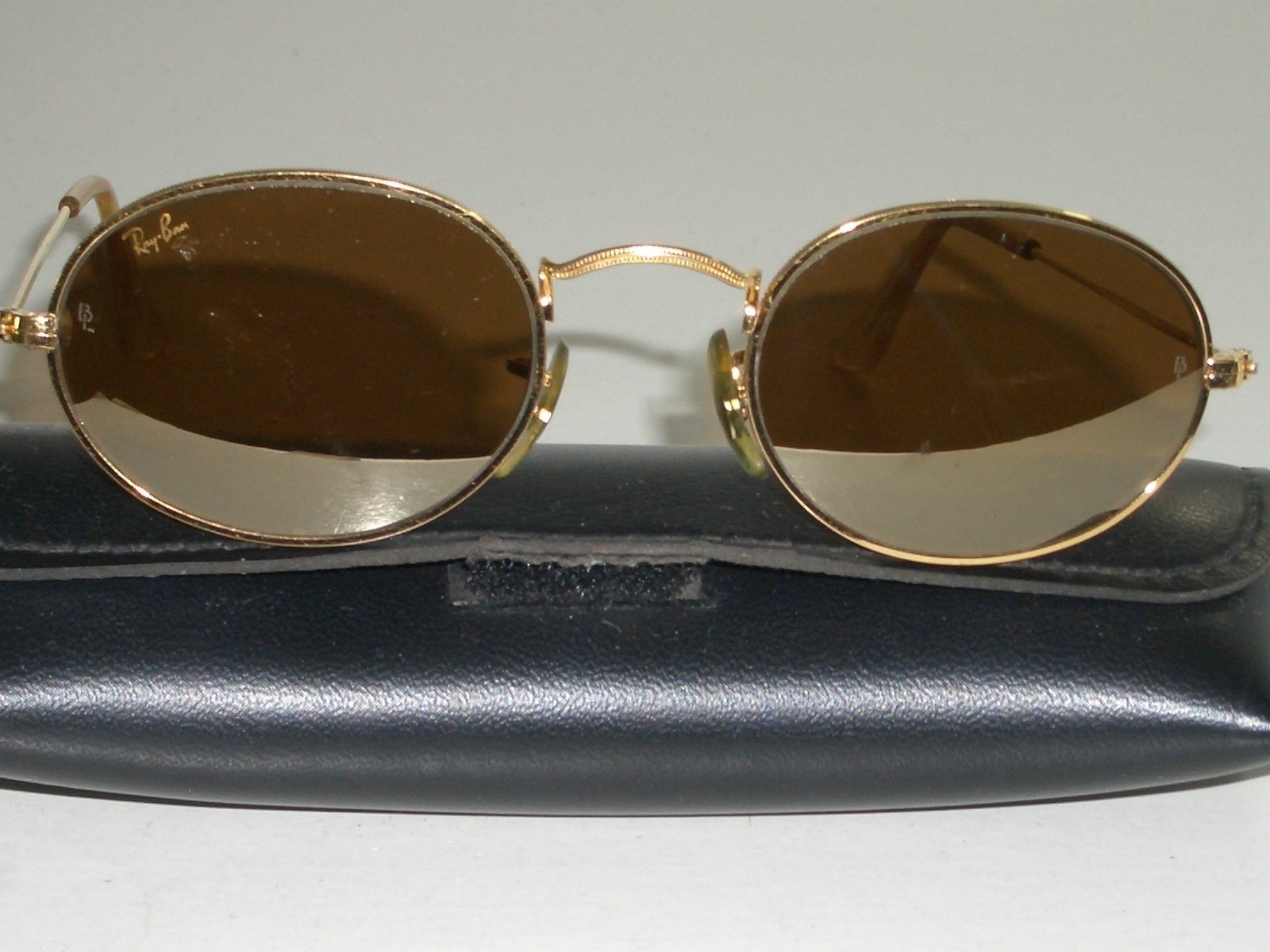 VINTAGE B&L RAY BAN W1909 XXAS OVAL GOLD MIRROR DIAMOND HARD CRYSTAL SUNGLASSES