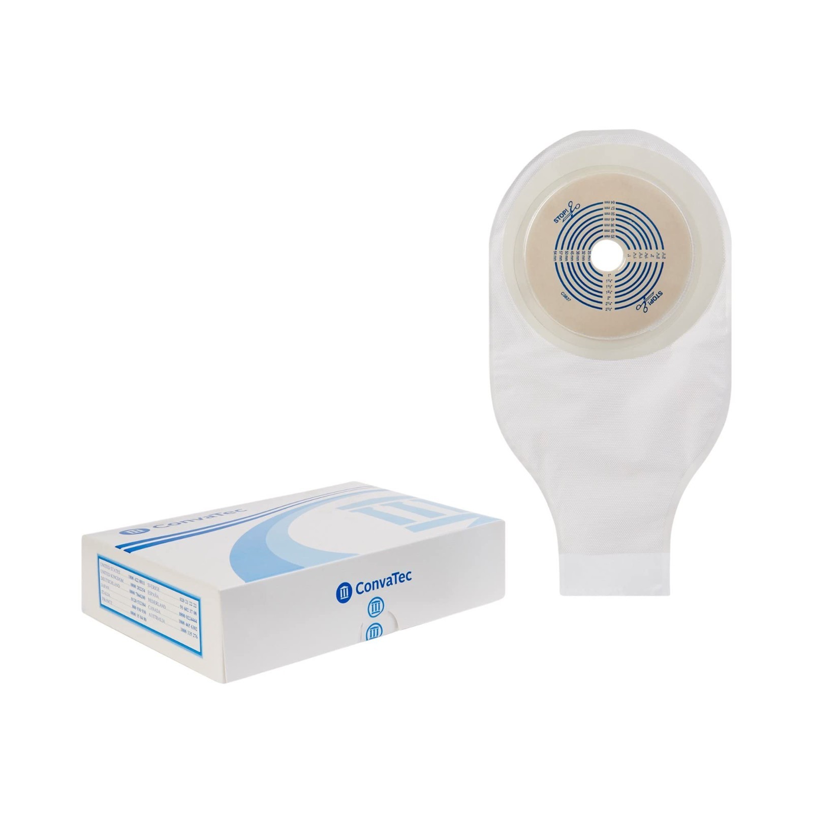 ActiveLife 22771 One-Piece Drainable Ostomy Pouch 10pk Cut-to-Fit 19-64mm