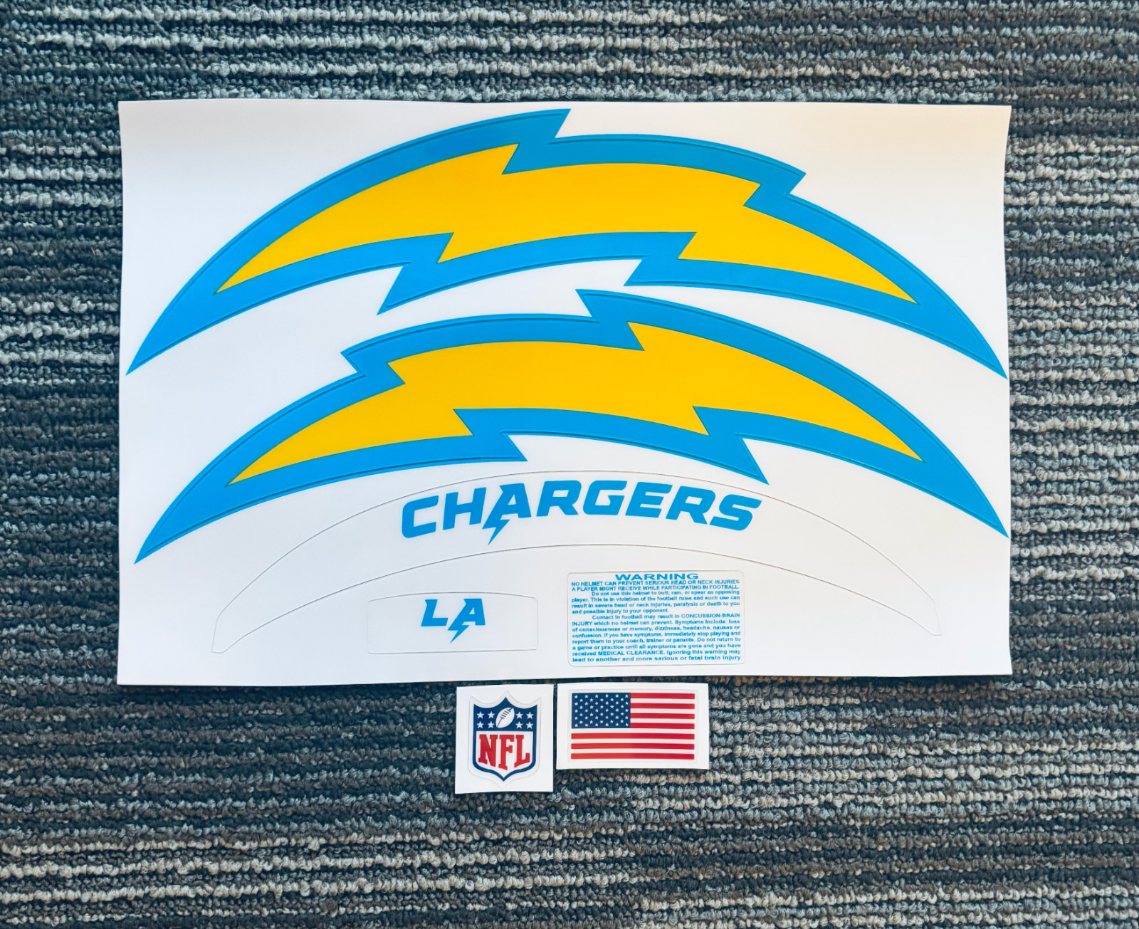 *READ* Defective Los Angeles Chargers Football Helmet Decals - Variations