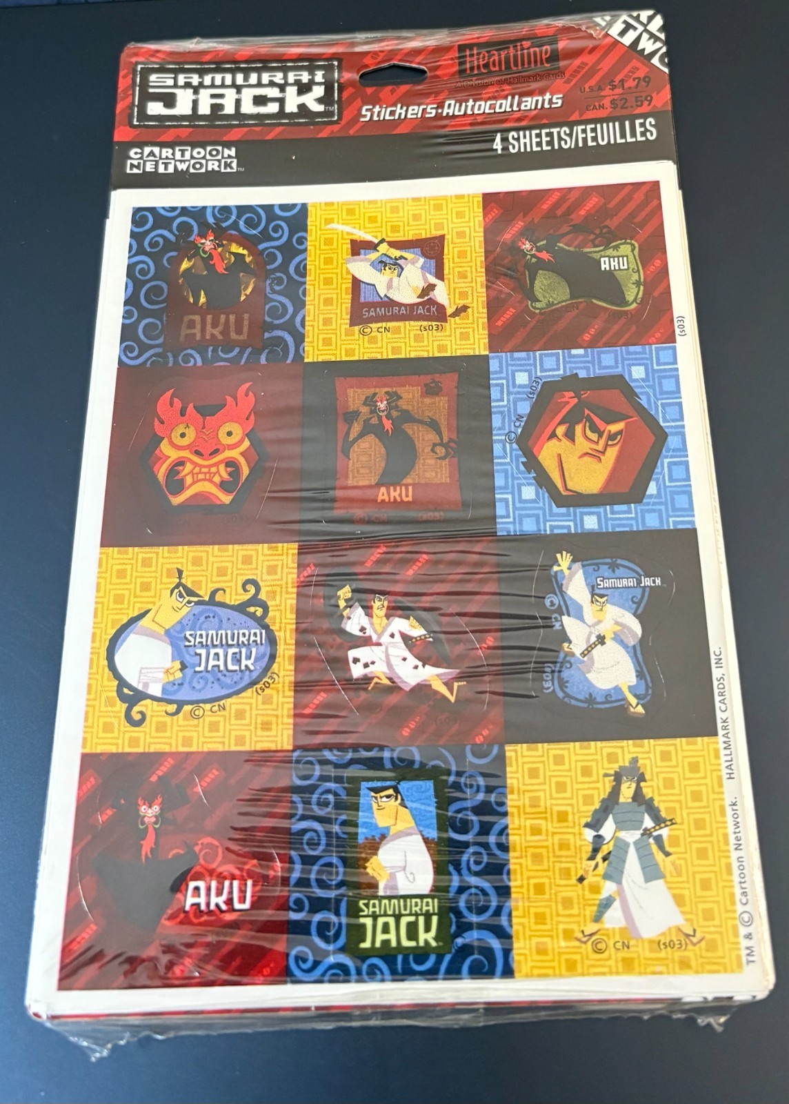 Vintage 2001 Hallmark Cartoon Network Samurai Jack Stickers - Sealed Pack