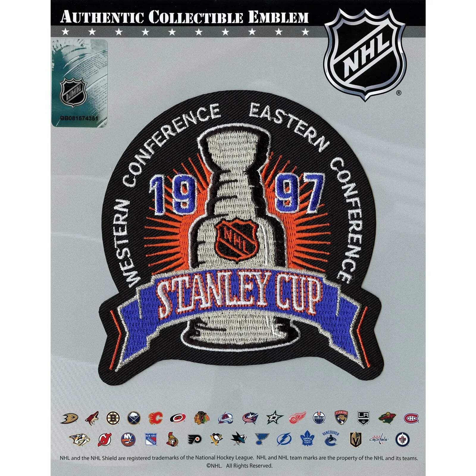 1997 NHL Stanley Cup Logo Jersey Patch Detroit Red Wings Vs Philadelphia Flyers