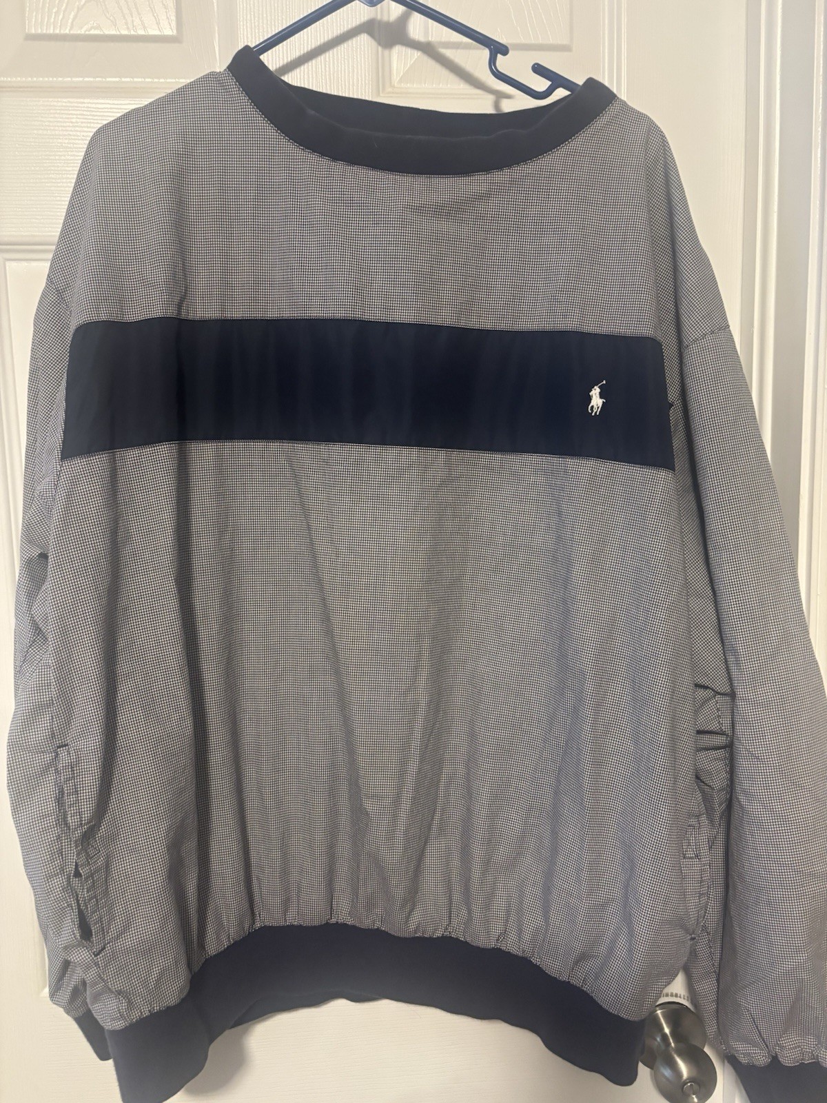 Polo Ralph Lauren 1990s Vintage Houndstooth Pullover Windbreaker Jacket Size XL