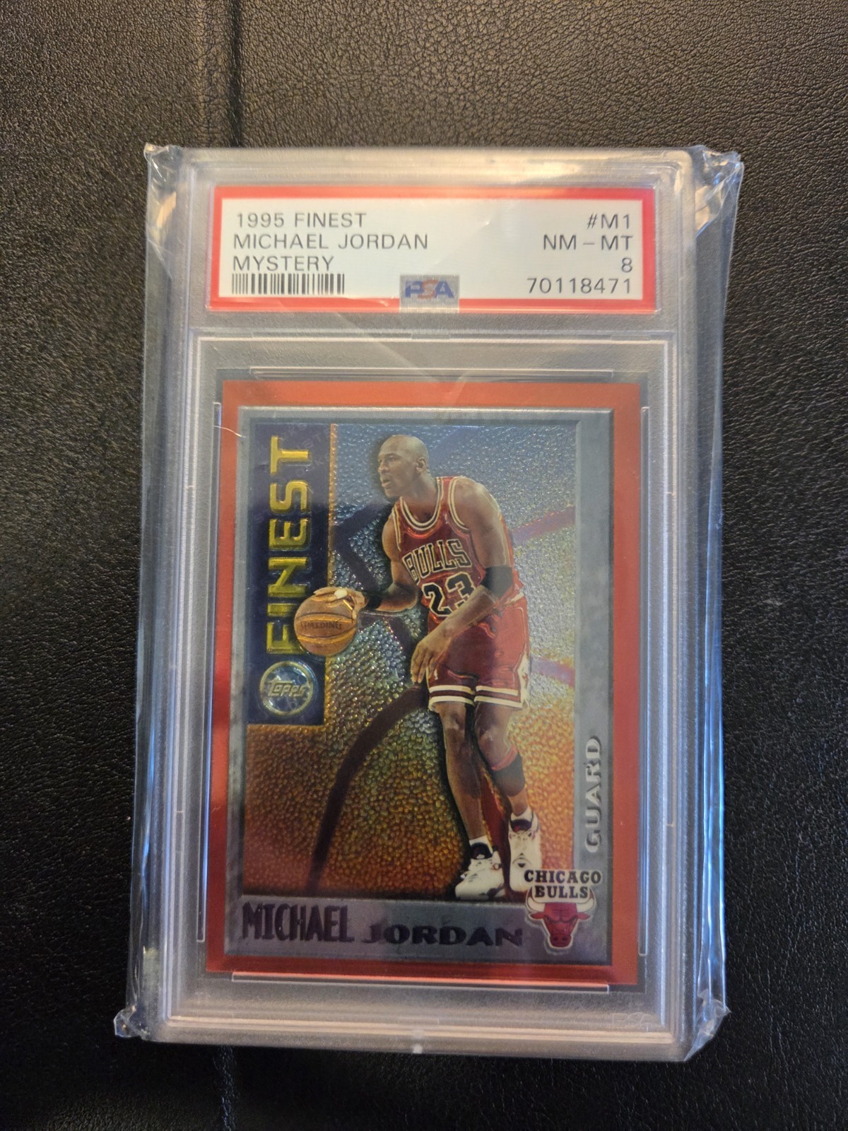 Michael Jordan 1995-96 Topps Finest Mystery #M1 Bulls PSA 8 Michael Jordan 1995-96 Topps Finest Mystery #M1 Bulls PSA 8